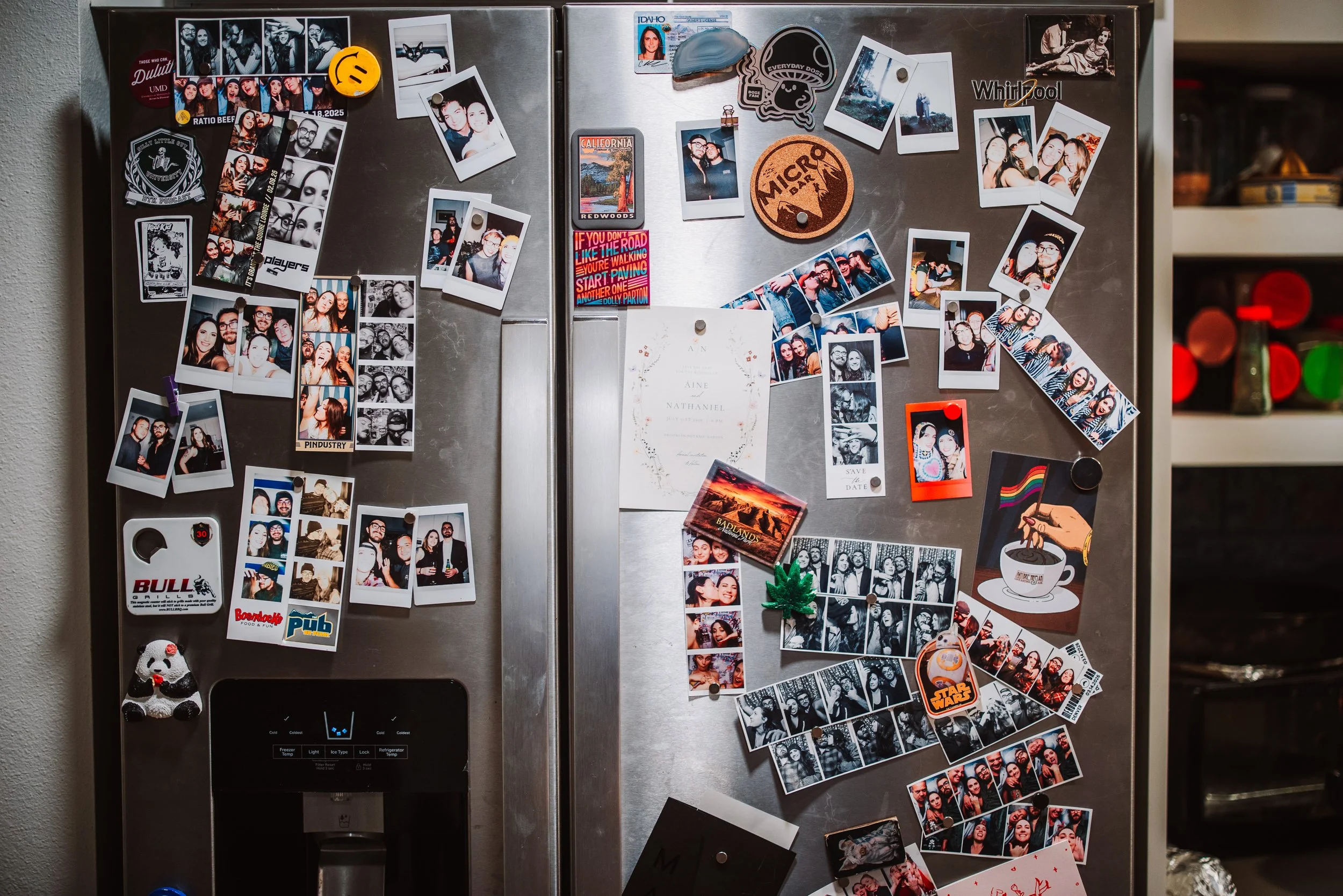 memories on the fridge
