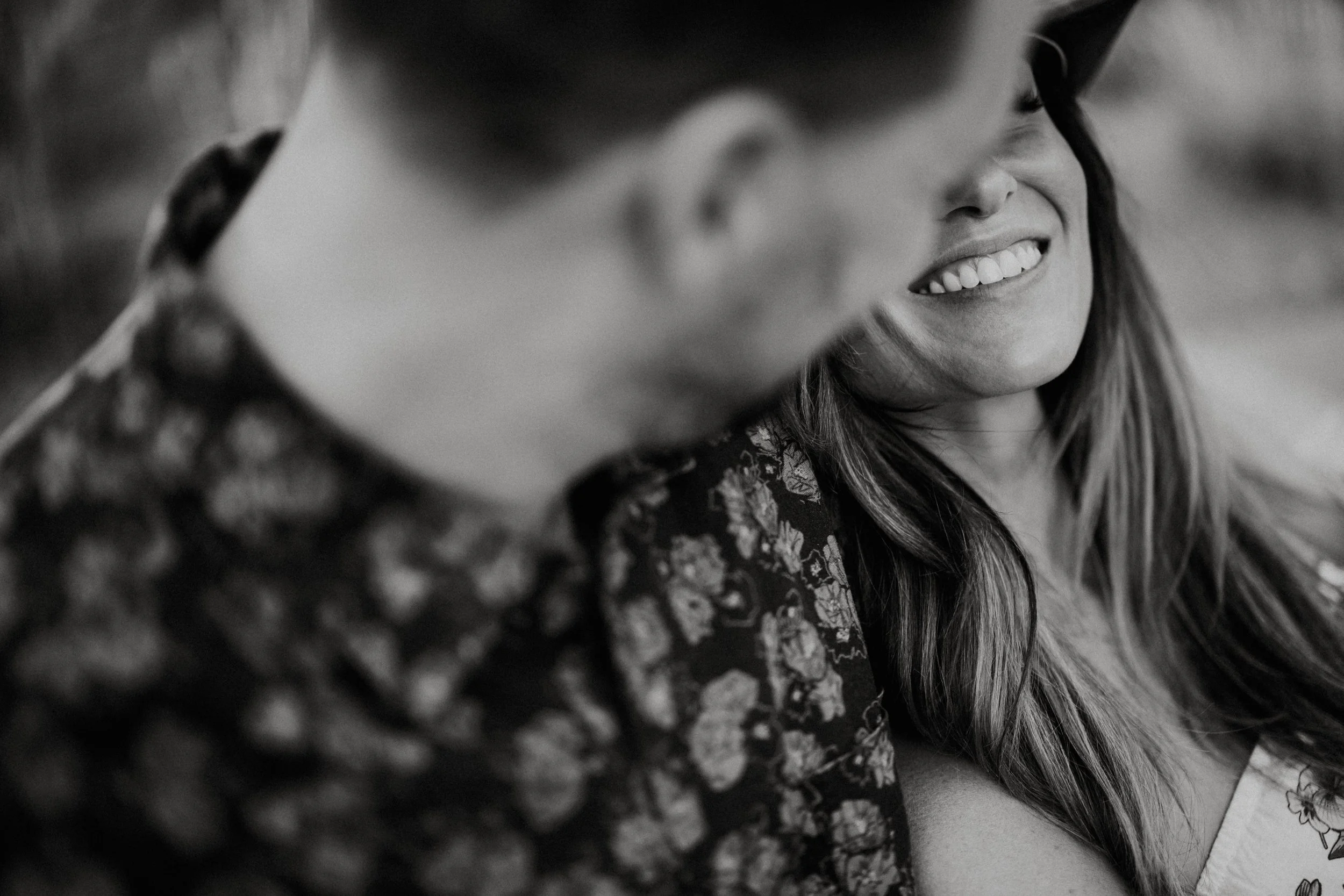 I caught her smile while she looked at him