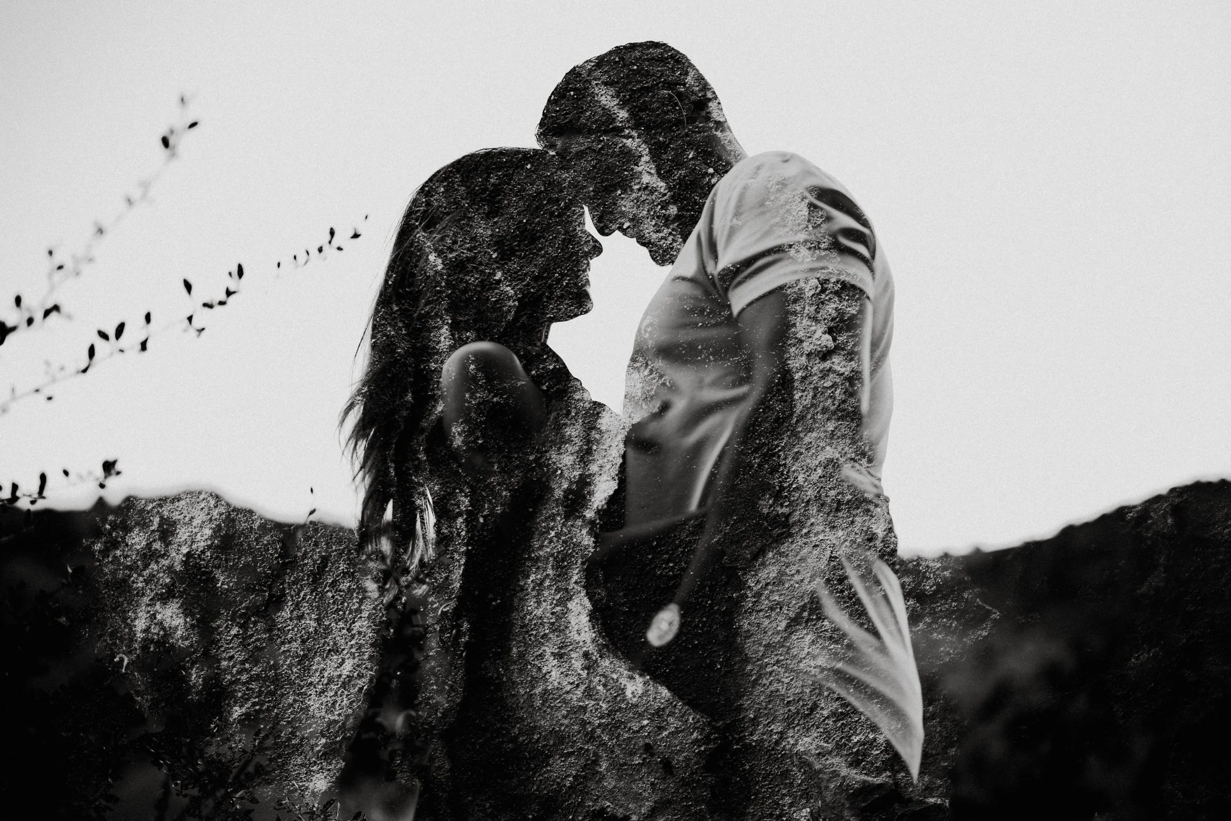 double exposure with the red rocks 