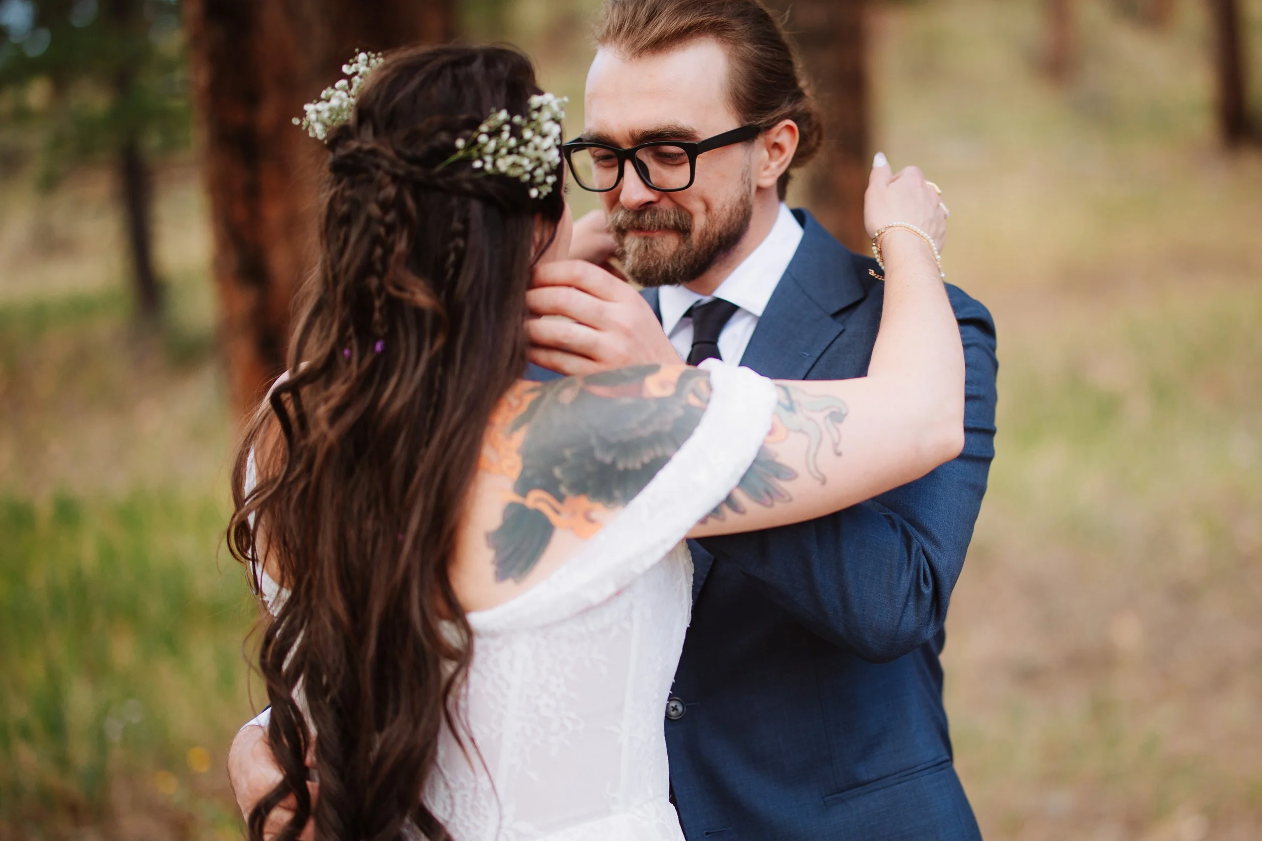 the grooms face 