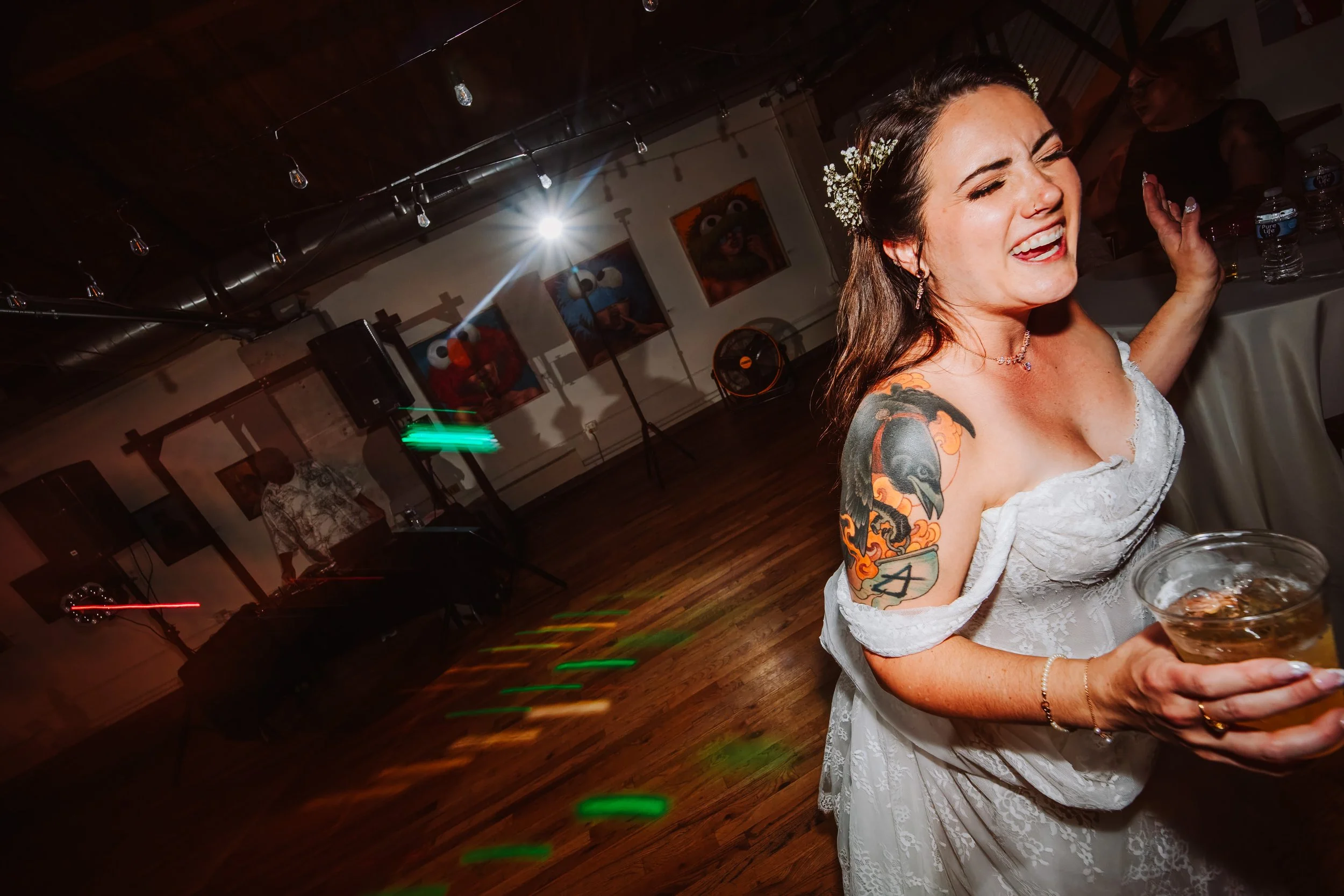 the bride to the side 