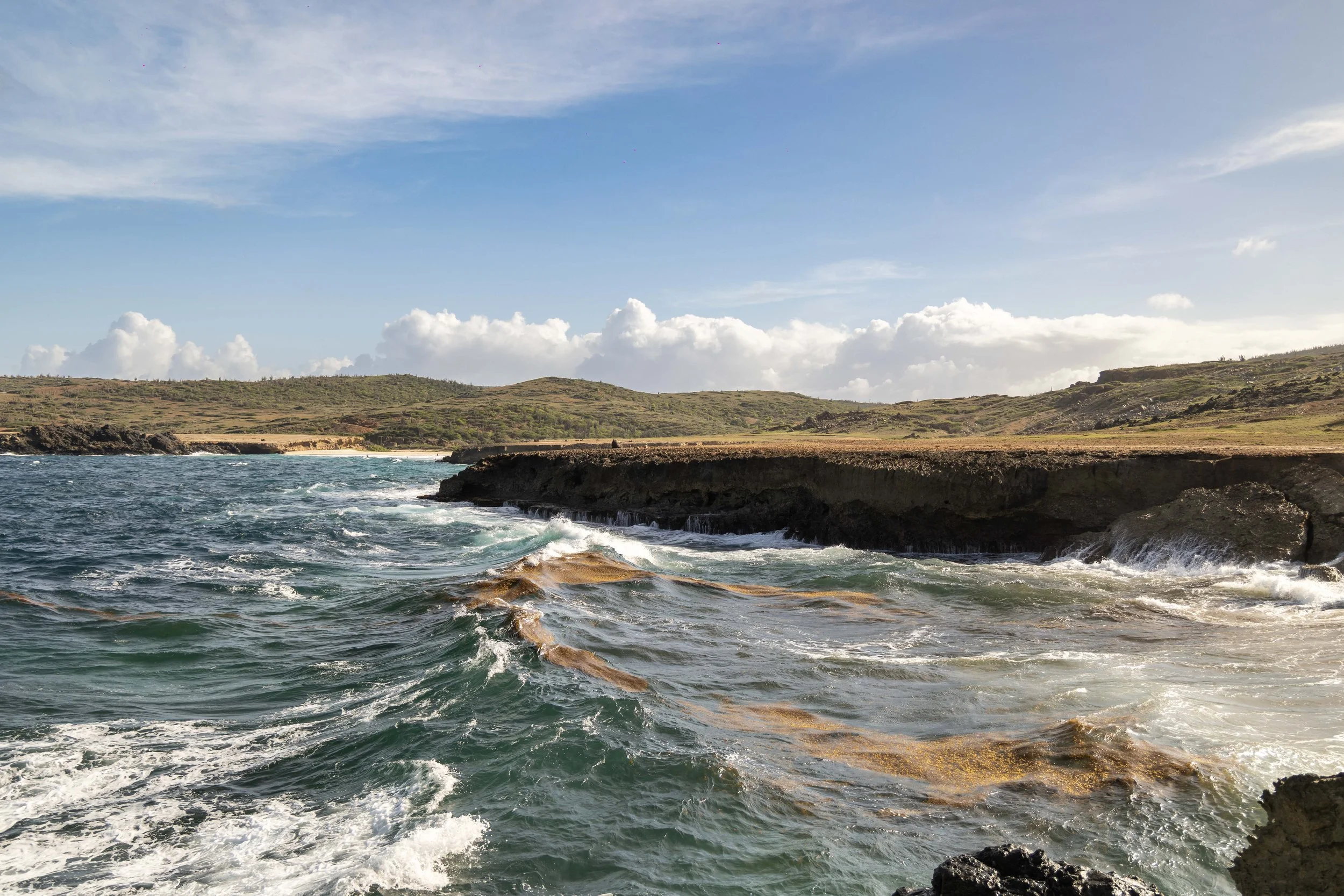 A view of the Coastline from the Natural Bridge Recreation Area in Aruba