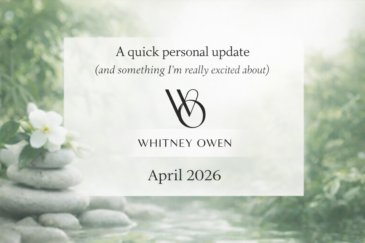 April Update — A New Chapter