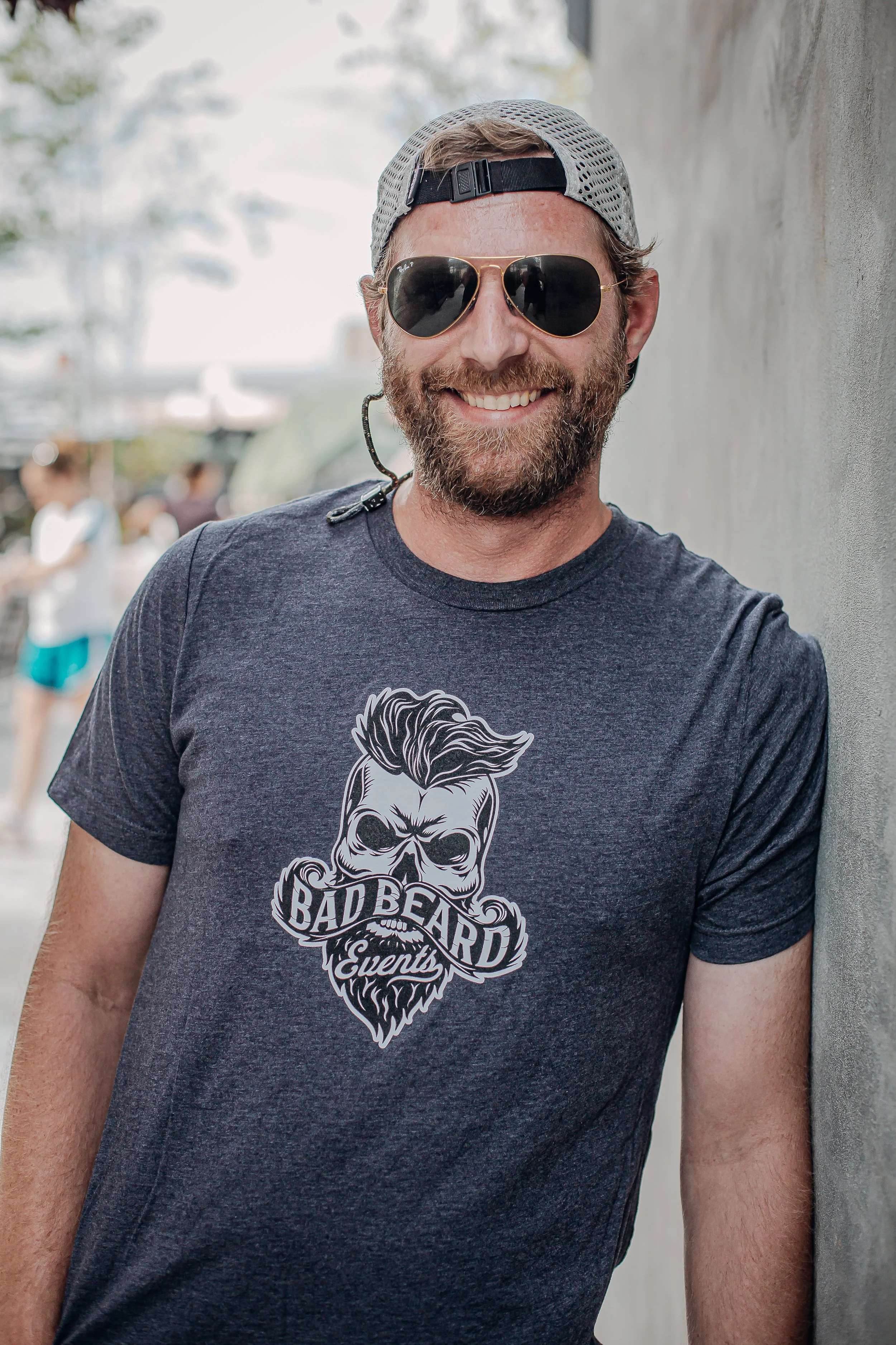Bad Beard Events T-Shirt - Weathered Charcoal Gray