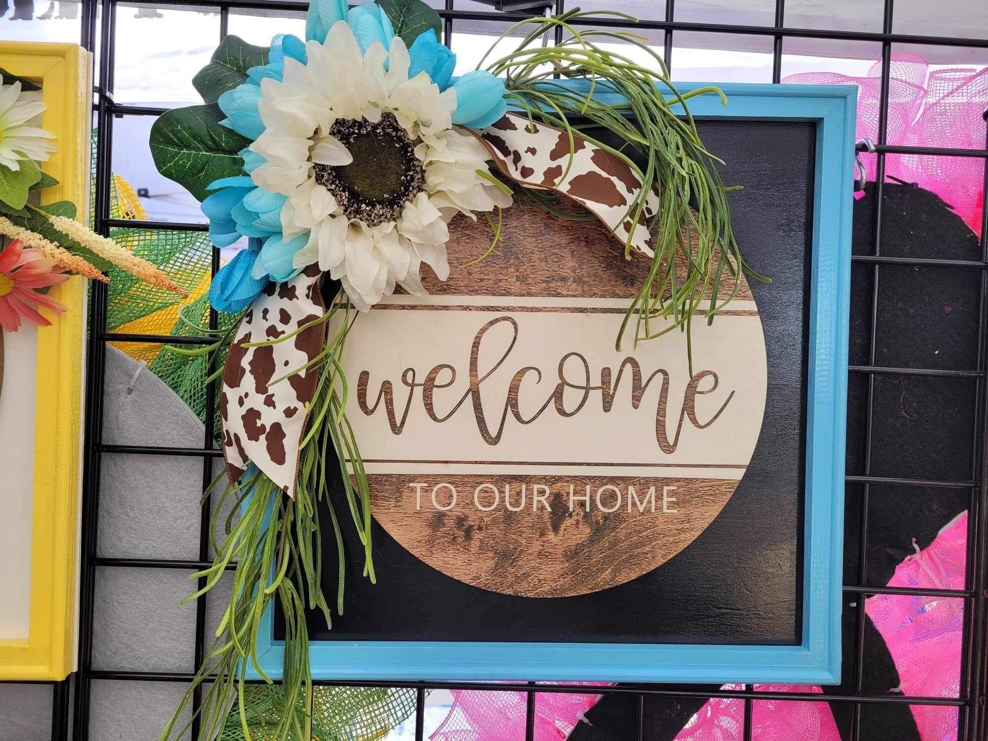 Cow Print Welcome Hanging Decor