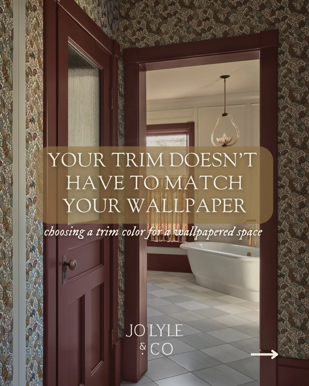 Choosing a trim color in a wallpapered room can feel surprisingly tricky.

Pulling a color from the paper is often the most natural place to start, and sometimes it&rsquo;s exactly the right call. It keeps things cohesive and lets the pattern take th