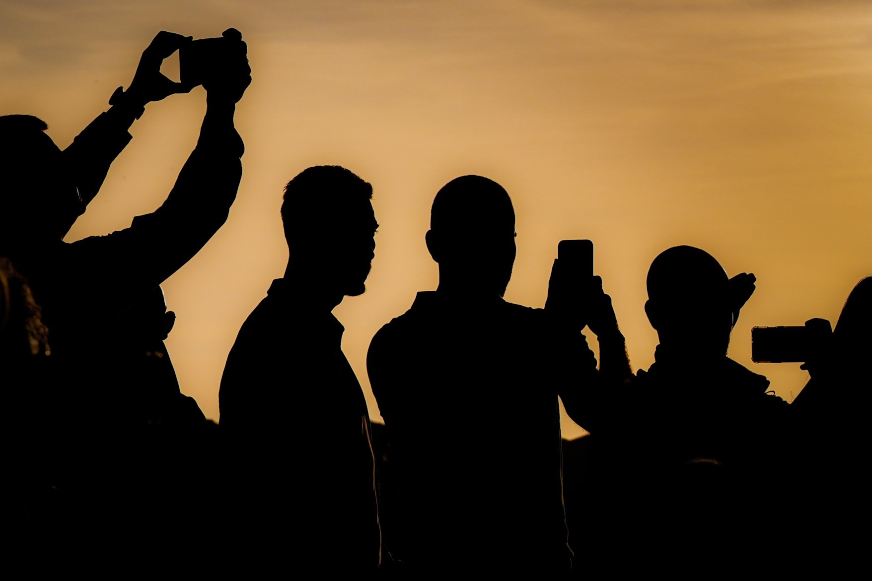 Silhouette Photography Sunset People Phones Aventino Rome Italy
