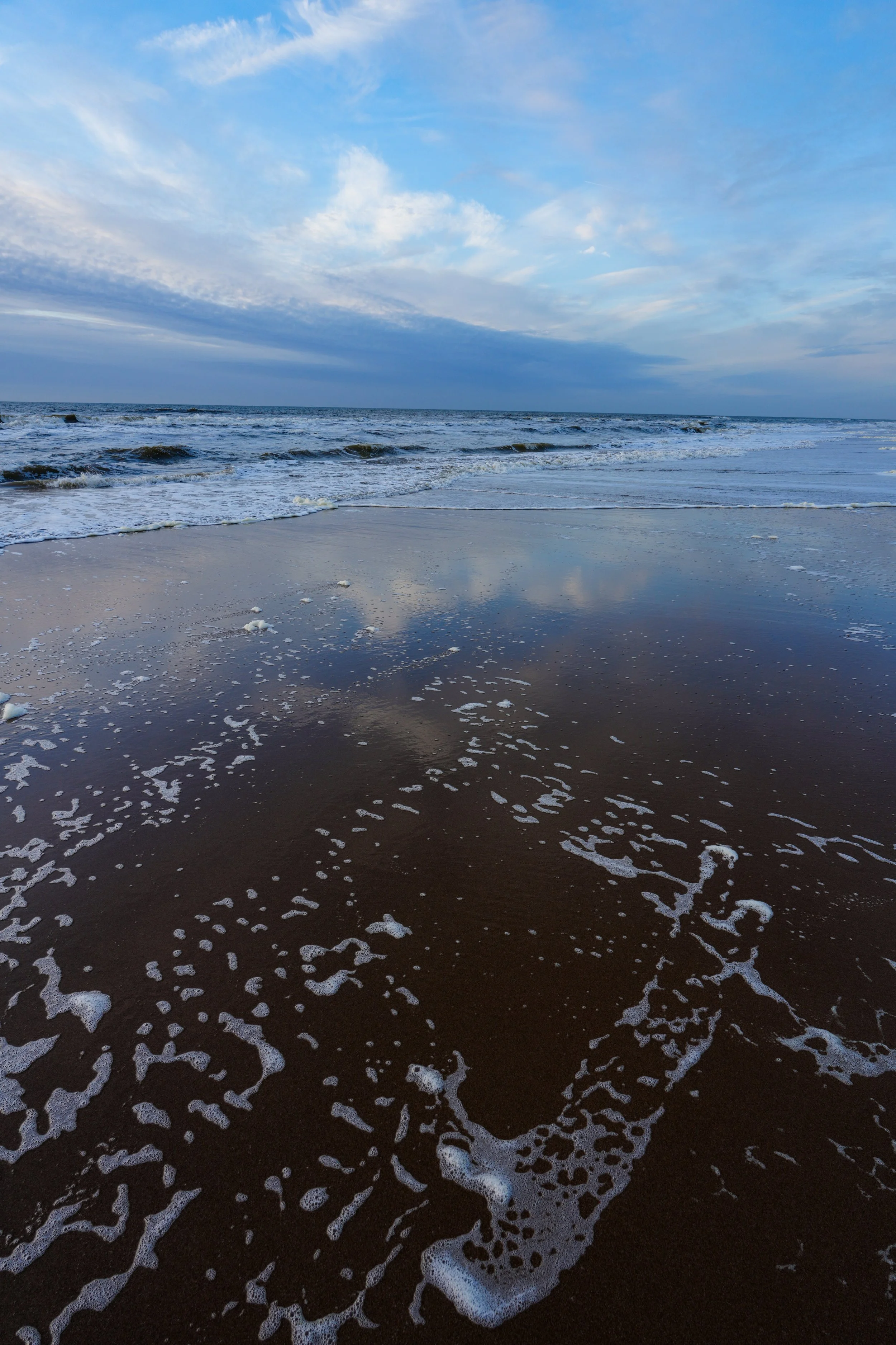 Sunset North Sea Coast Seaside Netherlands Blue Silver 2x3
