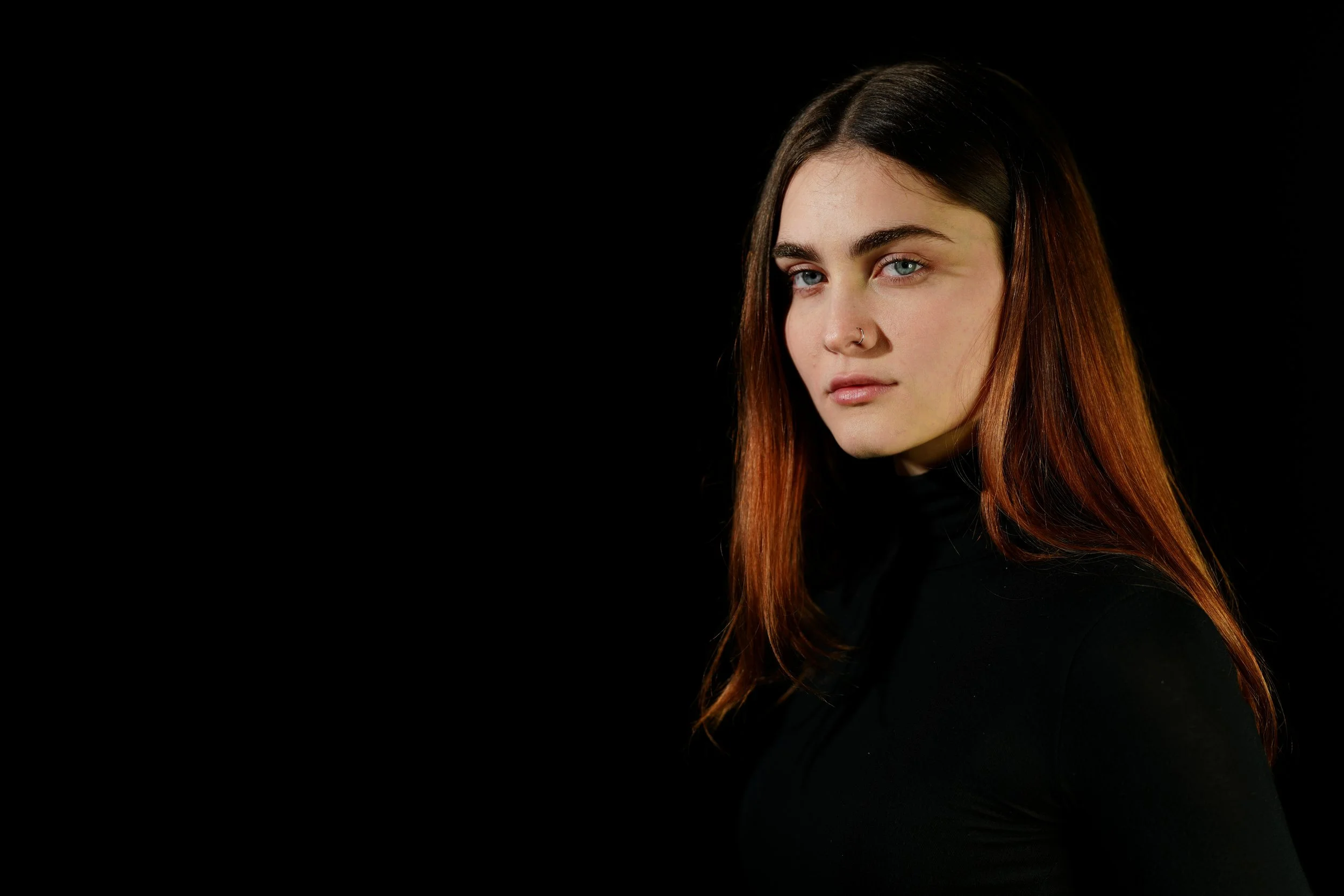 Portrait Young Woman Eye contact
