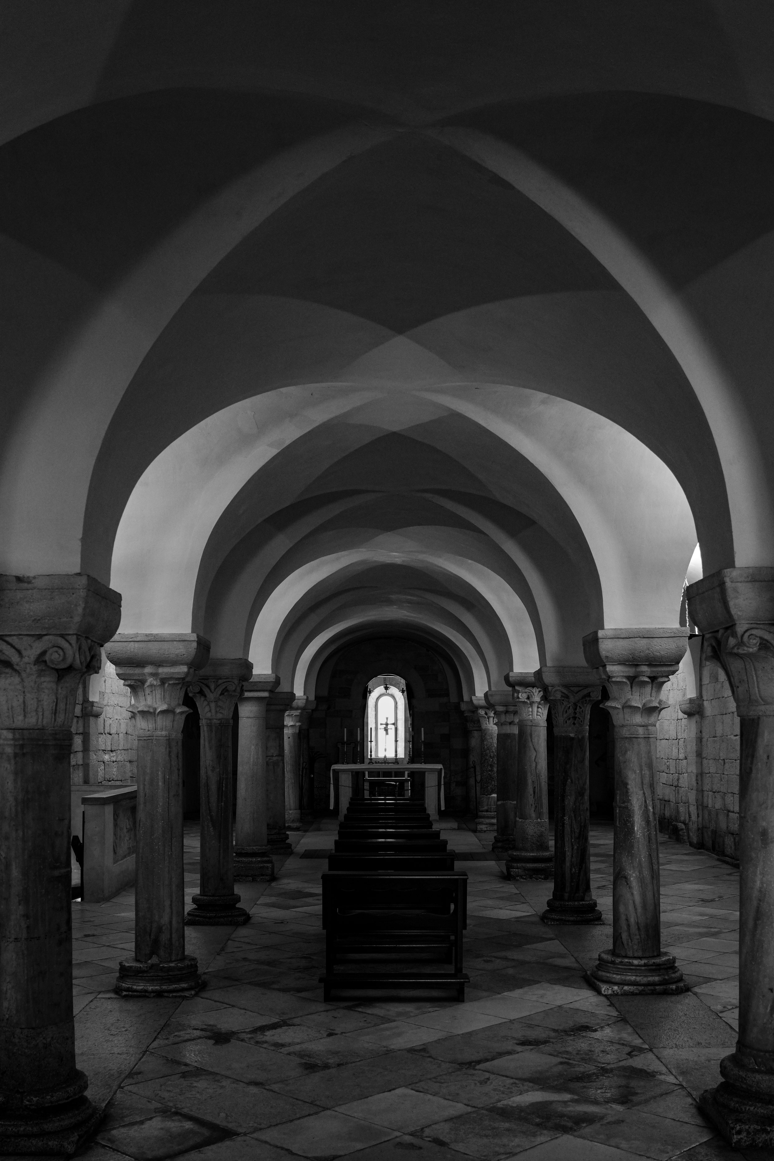 Church Interior crypte Basilica Trani italy
