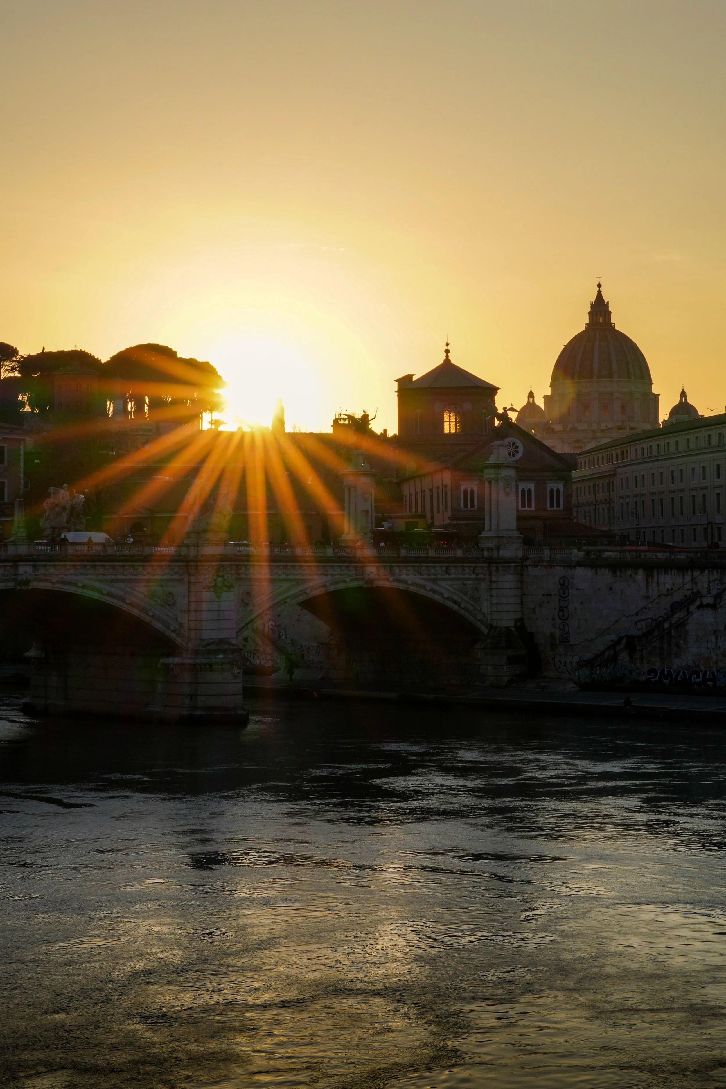 Art Architecture Sunset Saint Peter Rome Italy
