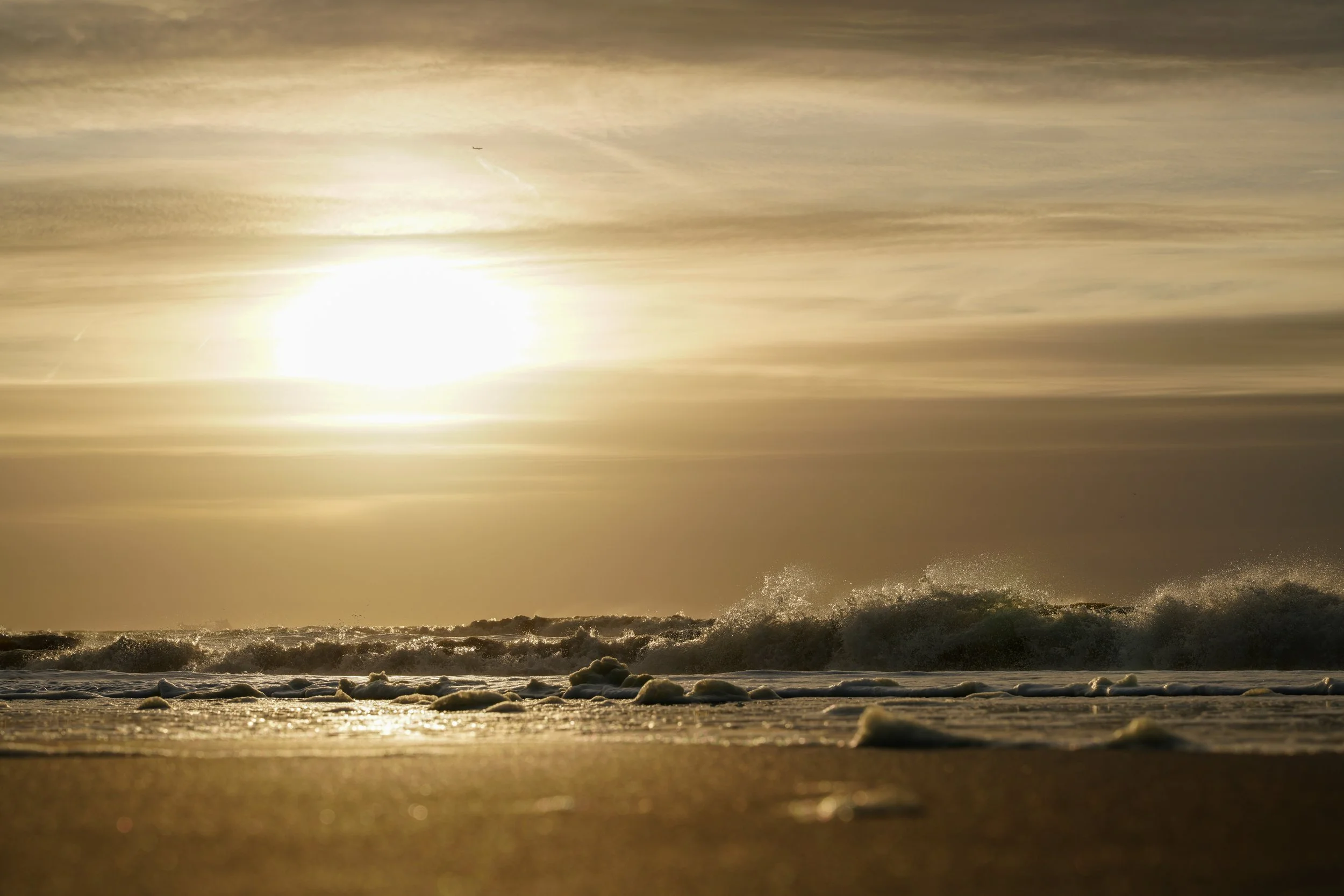 Sunset North Sea Coast Seaside Netherlands Gold 3x2
