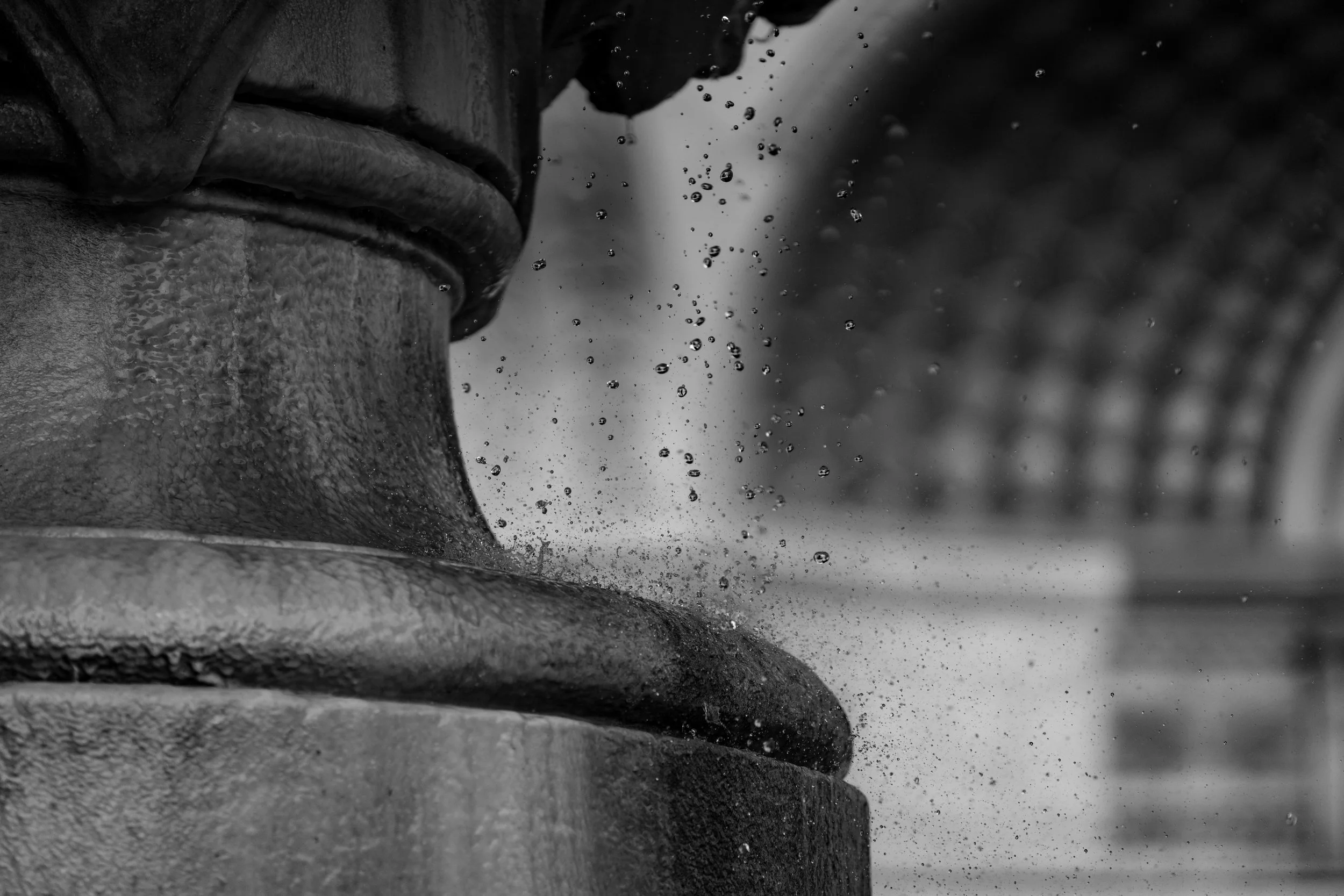 New Edit MO_Coppedè Fountain Rome Water Drops BNW.JPG