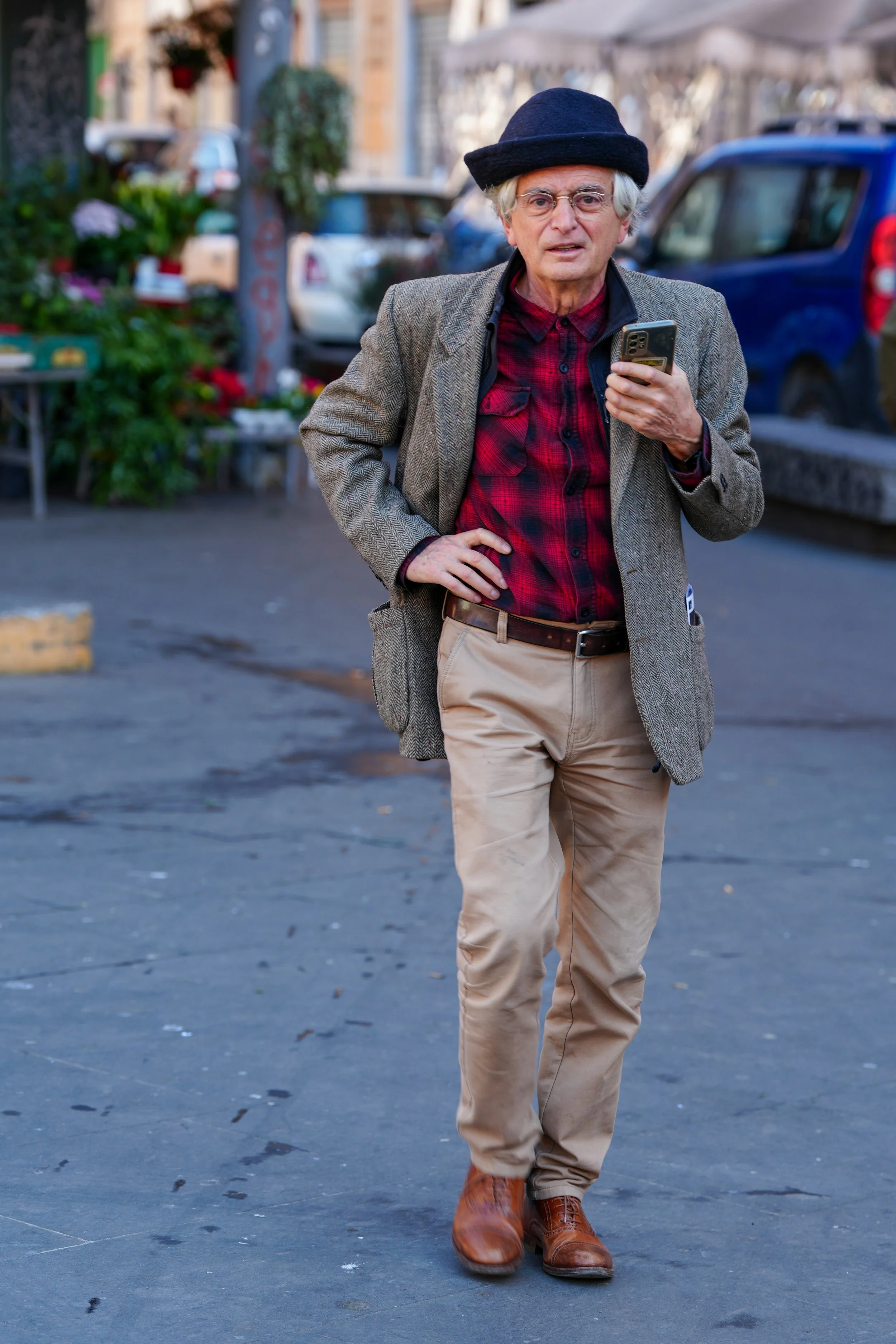 Portrait Man Street Rome Italy
