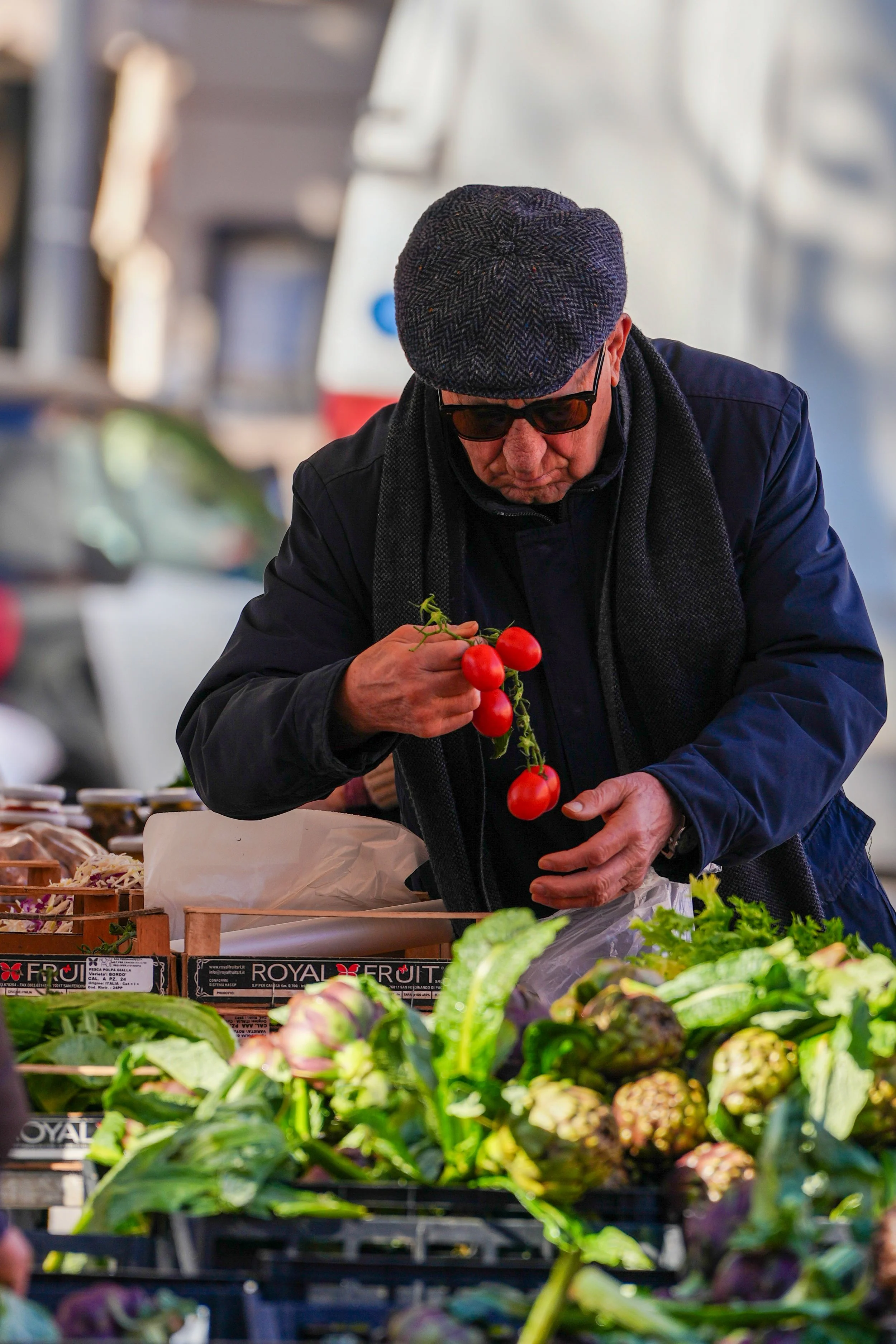 Portrait Man at the Market Rome Italy
