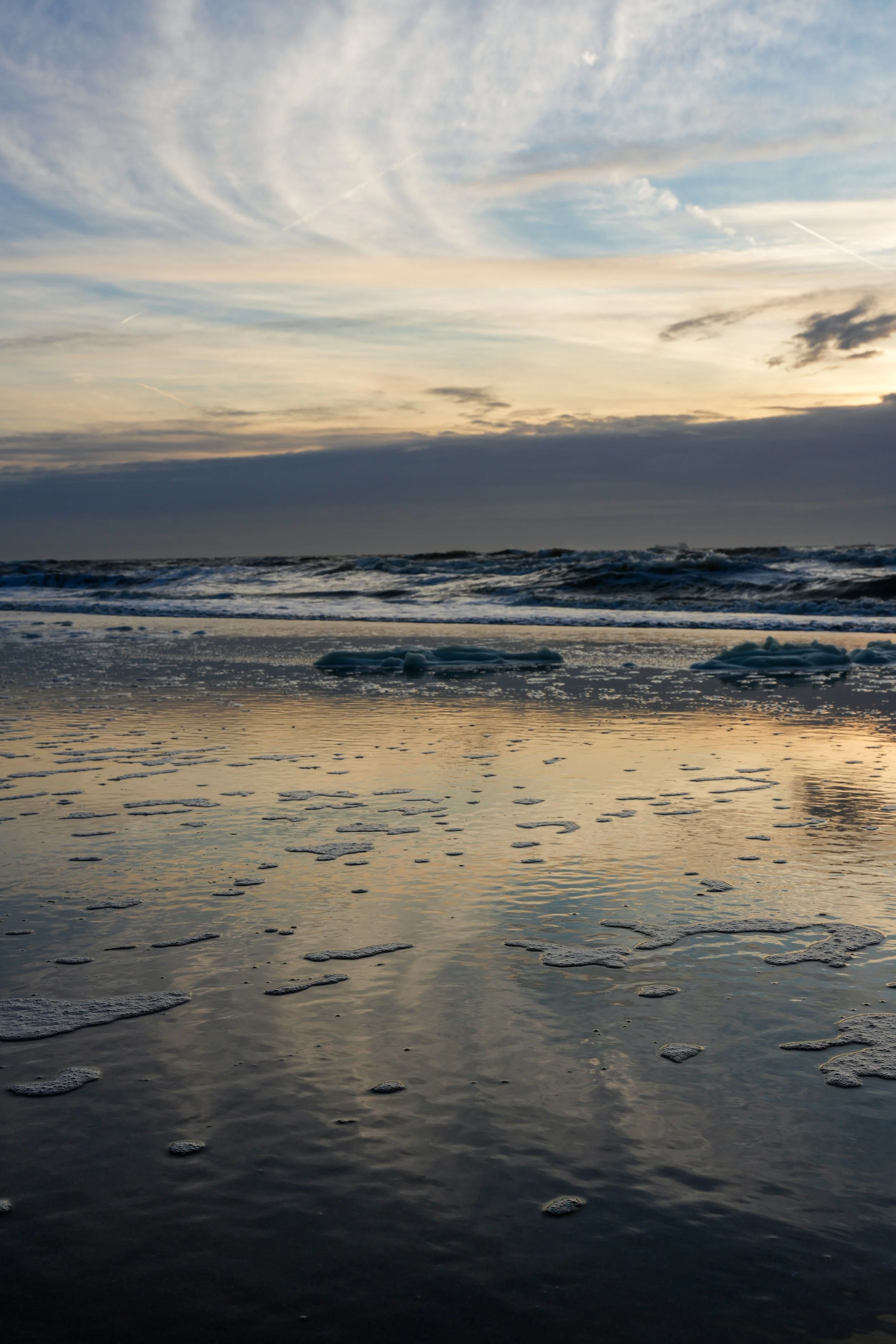 Sunset North Sea Coast Seaside Netherlands Blue 2x3

