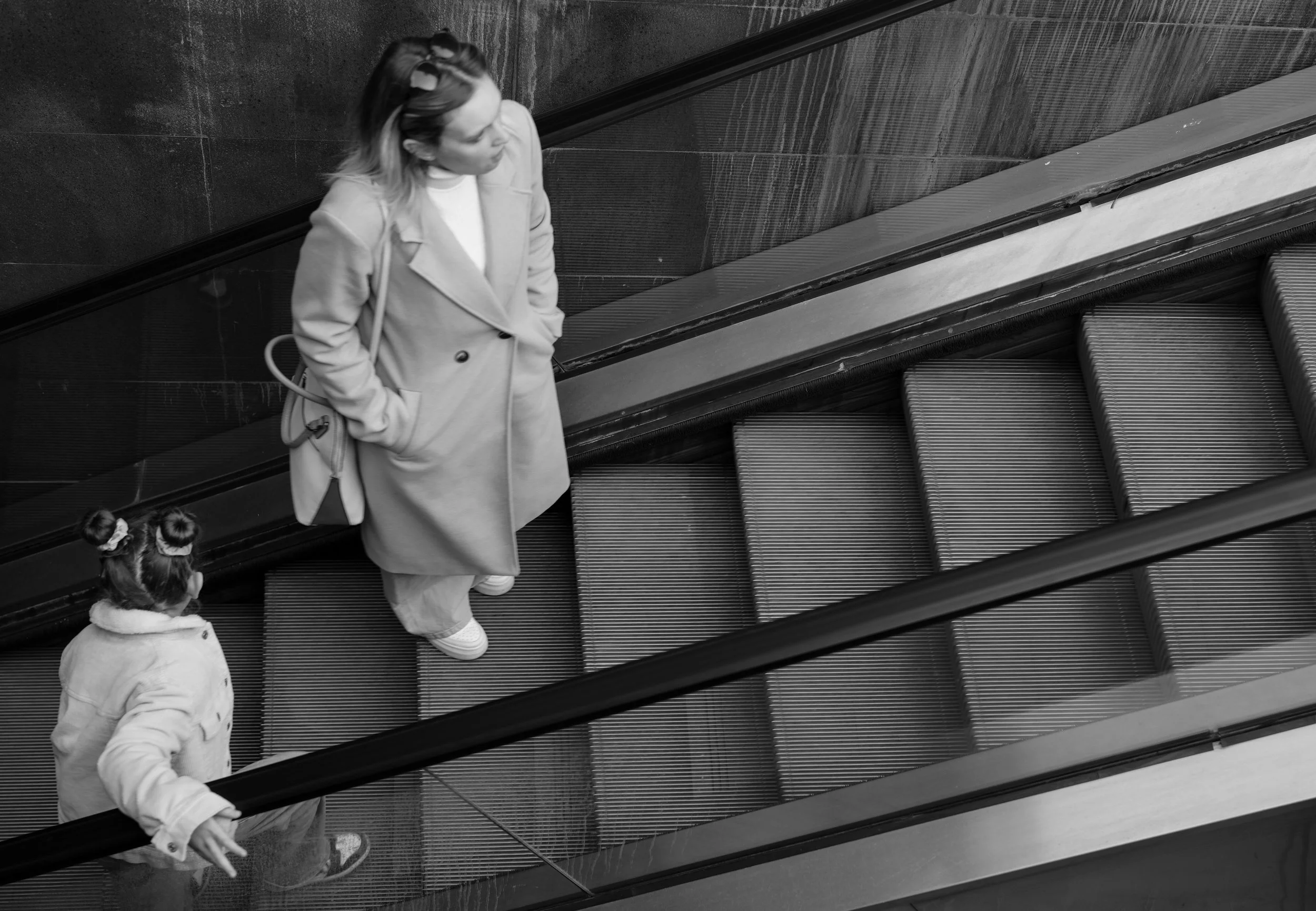 Street Scene Woman Girl Staircase Rome Italy
