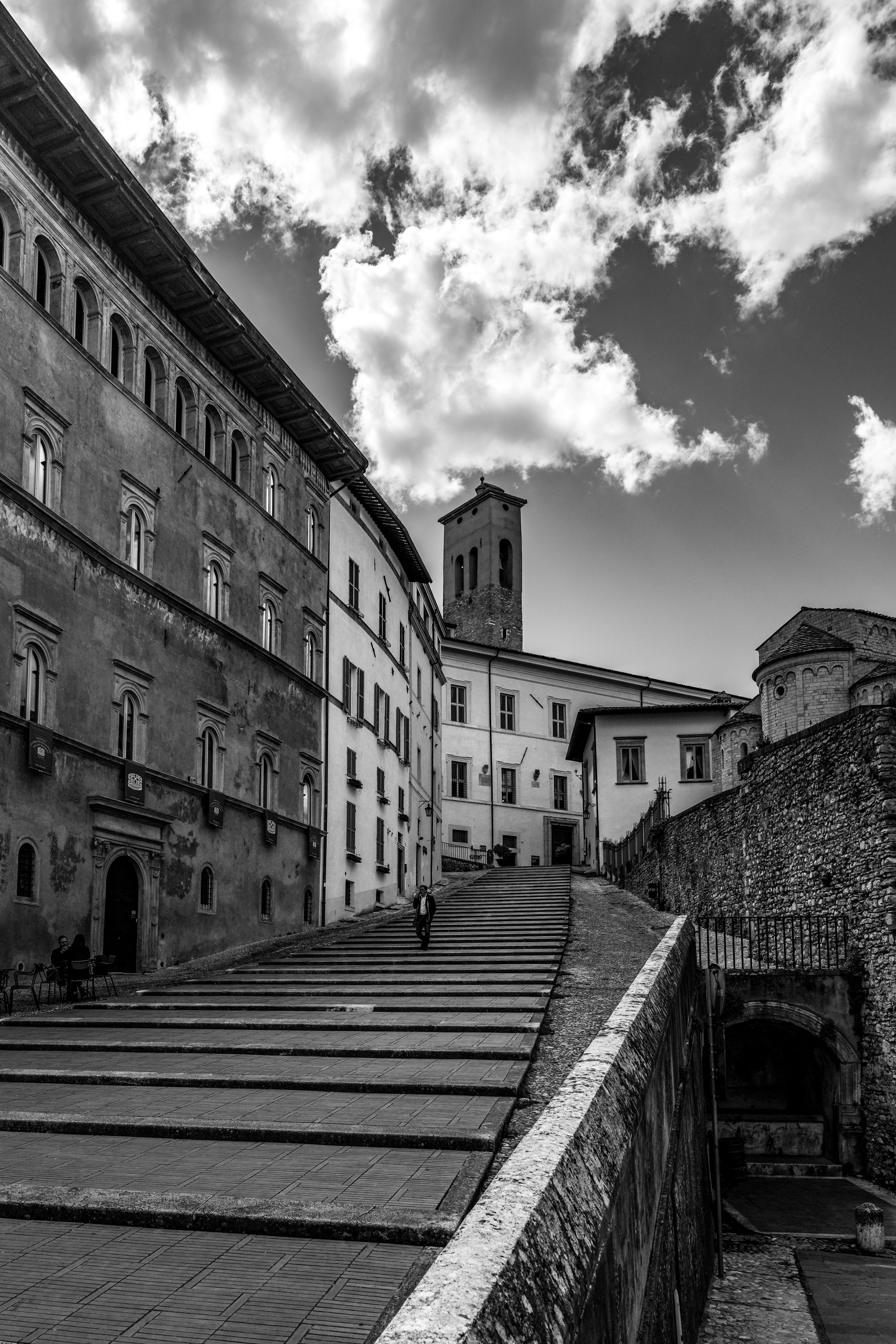 Silhouette Photography Man Stairs Spoleto Italy

