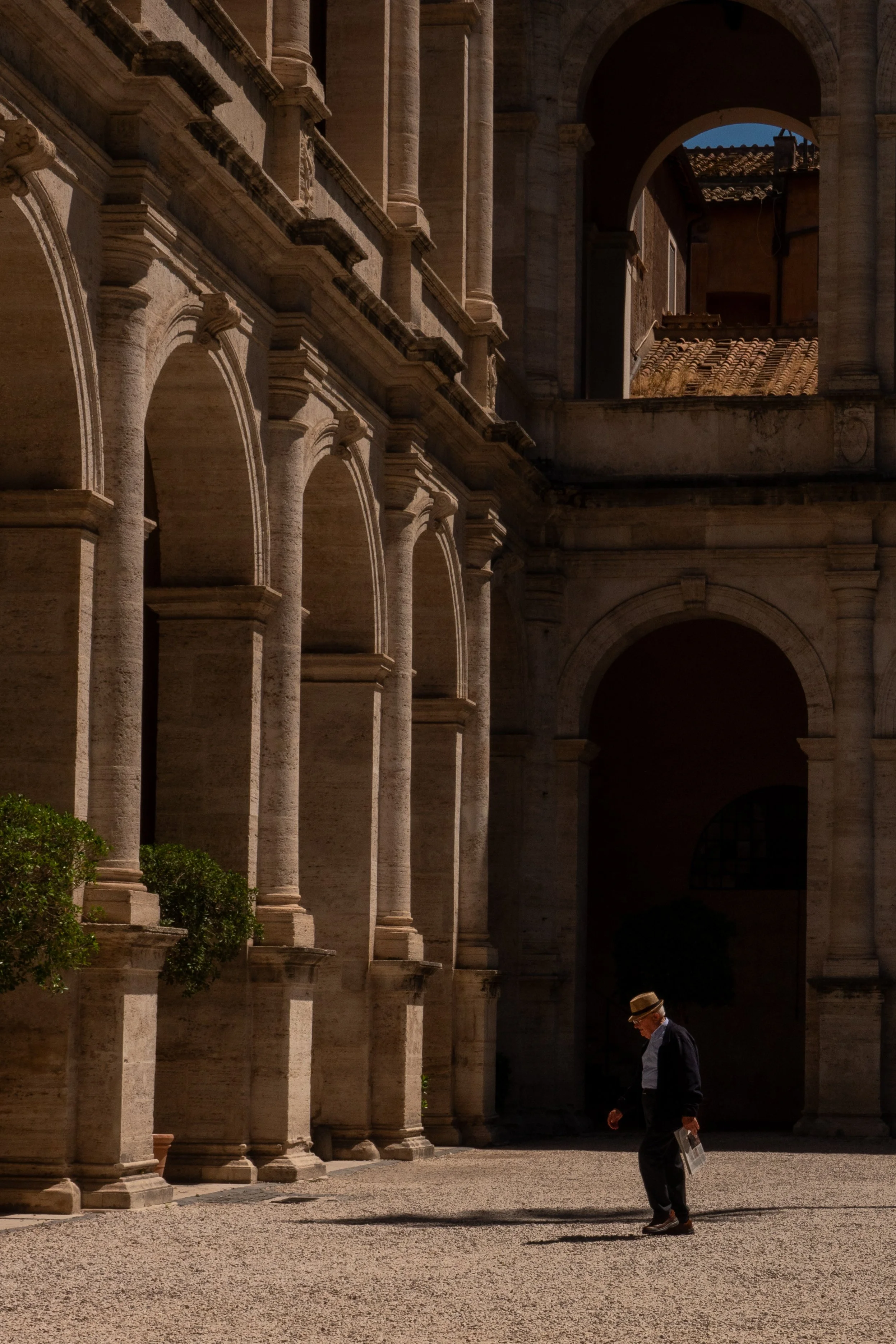 Street Scene Man with Newspaper Rome Italy
