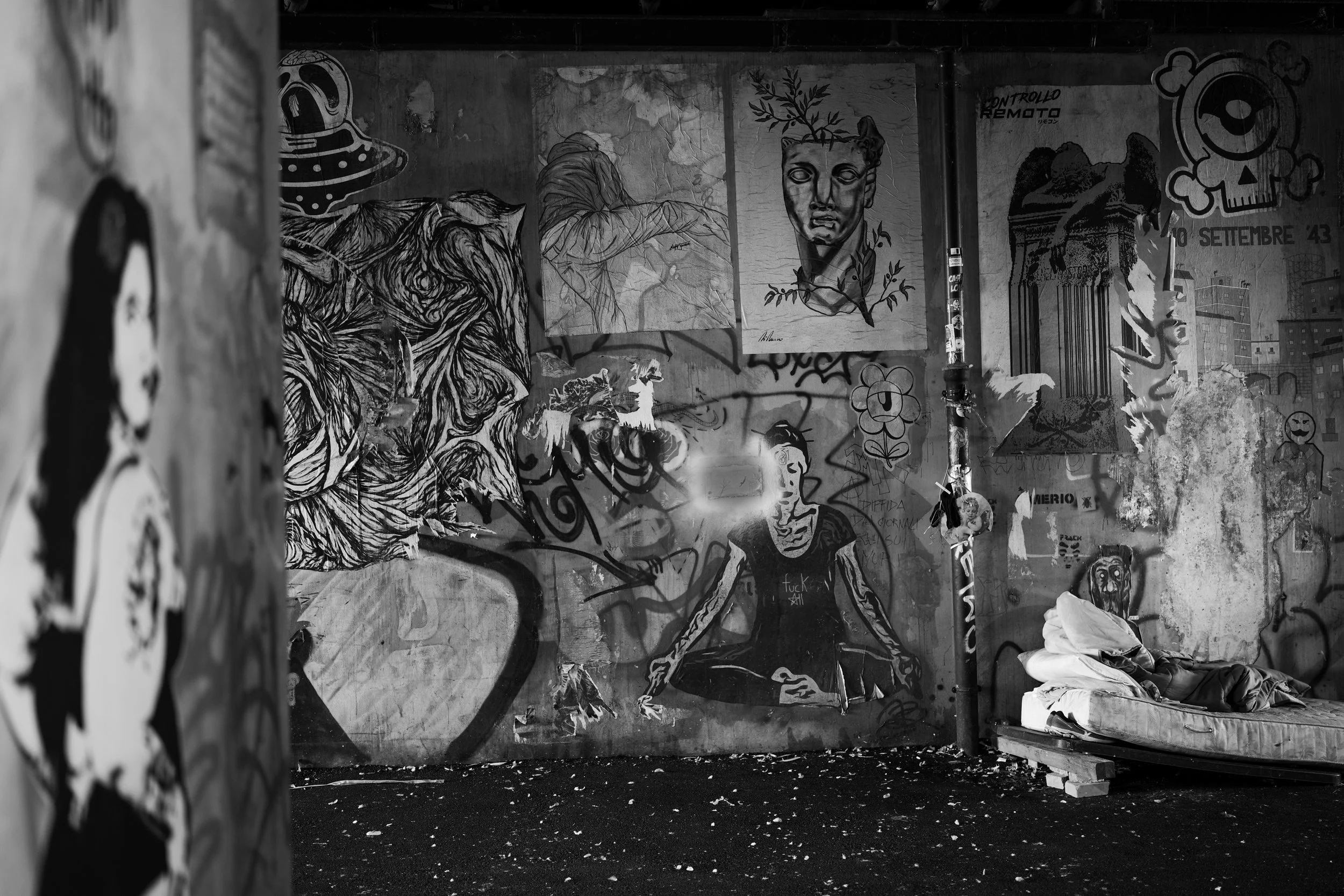 
Street Art Homeless Bed BNW Rome Italy
