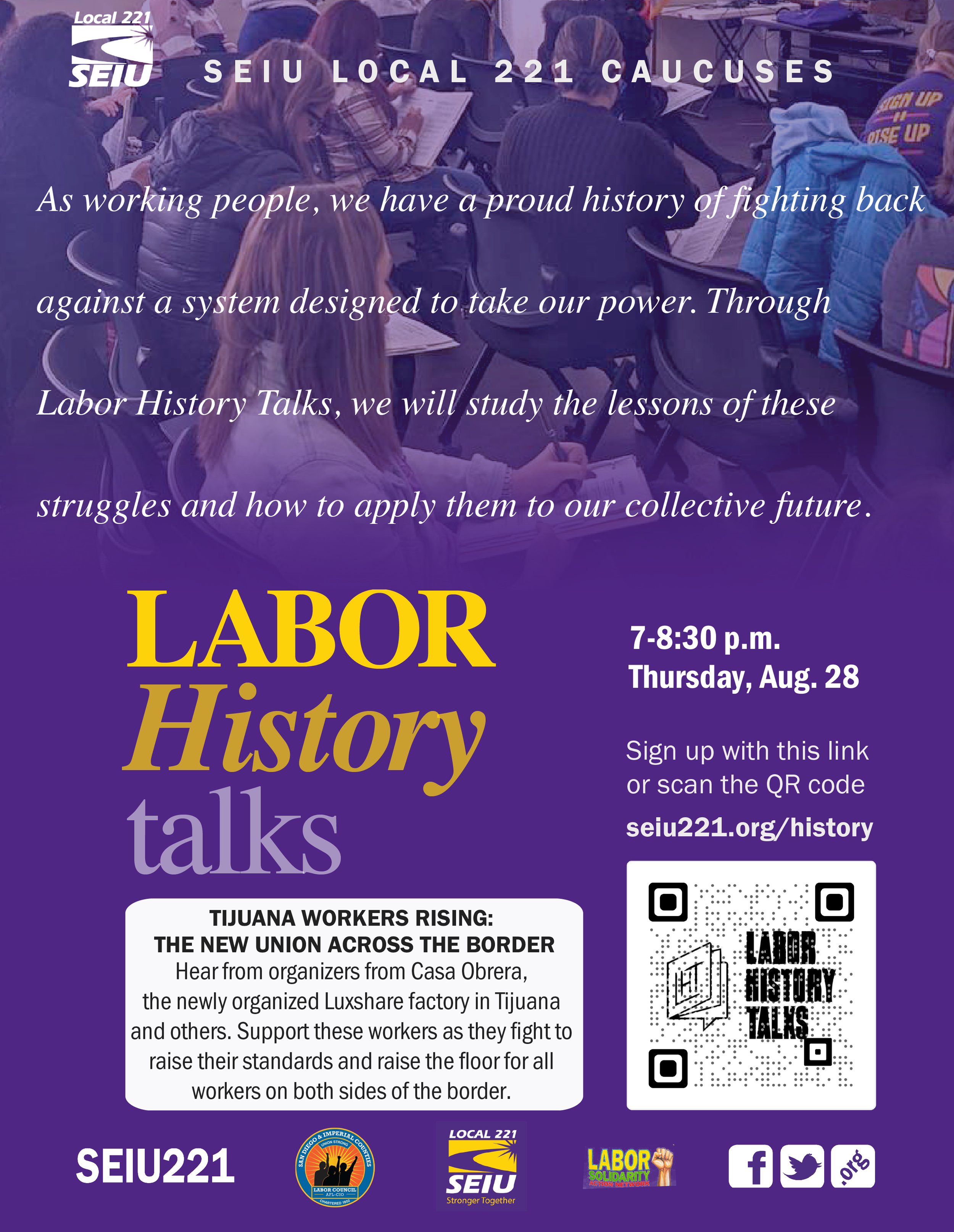 SEIU 221 Labor History Talks: Cross Border Organizing