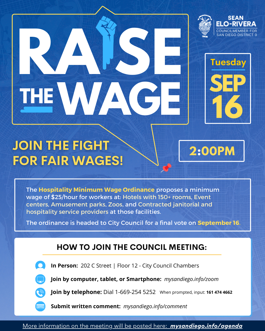 Hospitality $25/hr MINIMUM Wage (City of San Diego)