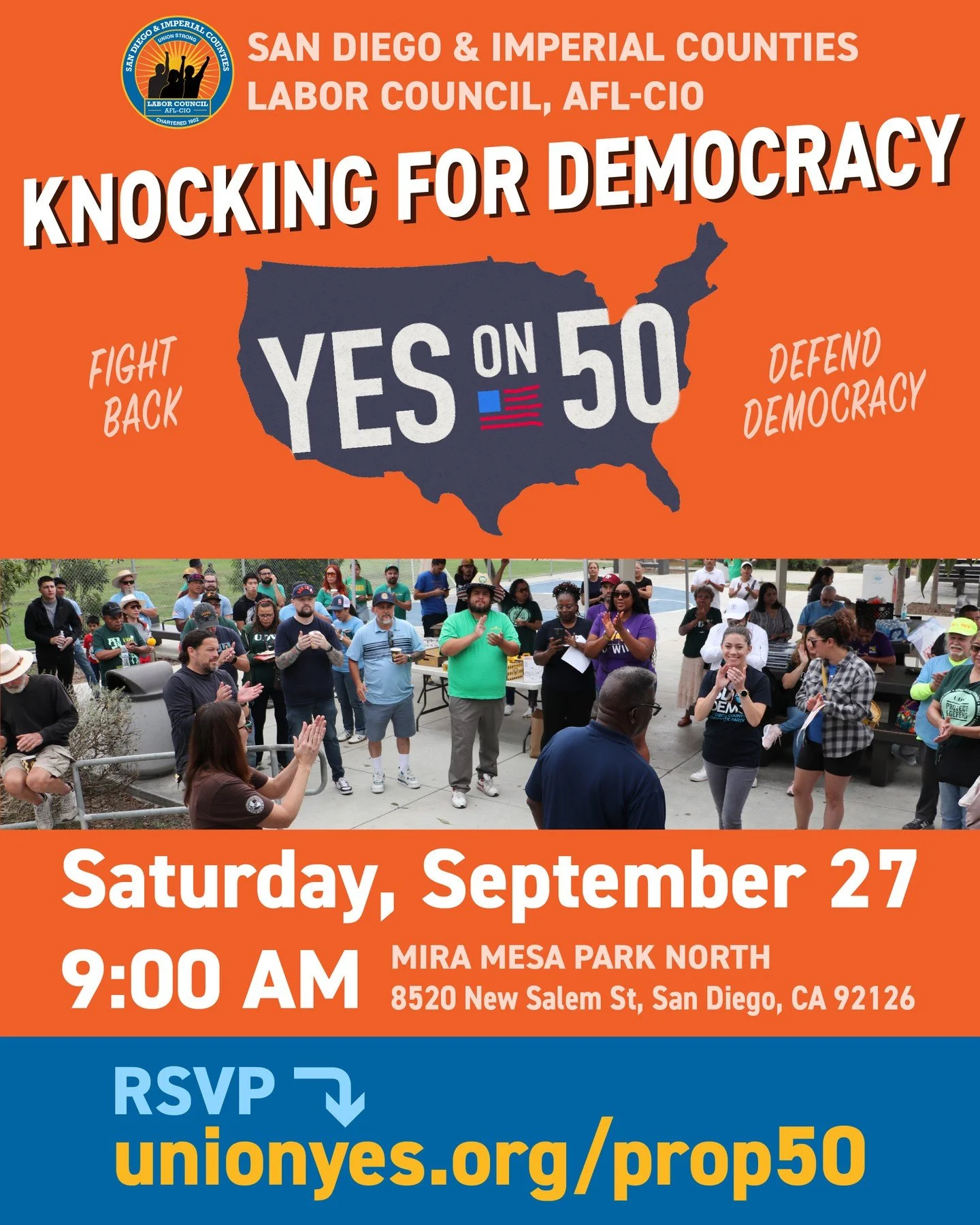 SATURDAY: Knock on doors to protect your democracy!

RSVP + Info: unionyes.org/prop50

Trump fired 200,000 federal workers &amp; is stealing $4.5 TRILLION from the working class for billionaire tax cuts. Now he&rsquo;s rigging elections.

We&rsquo;re