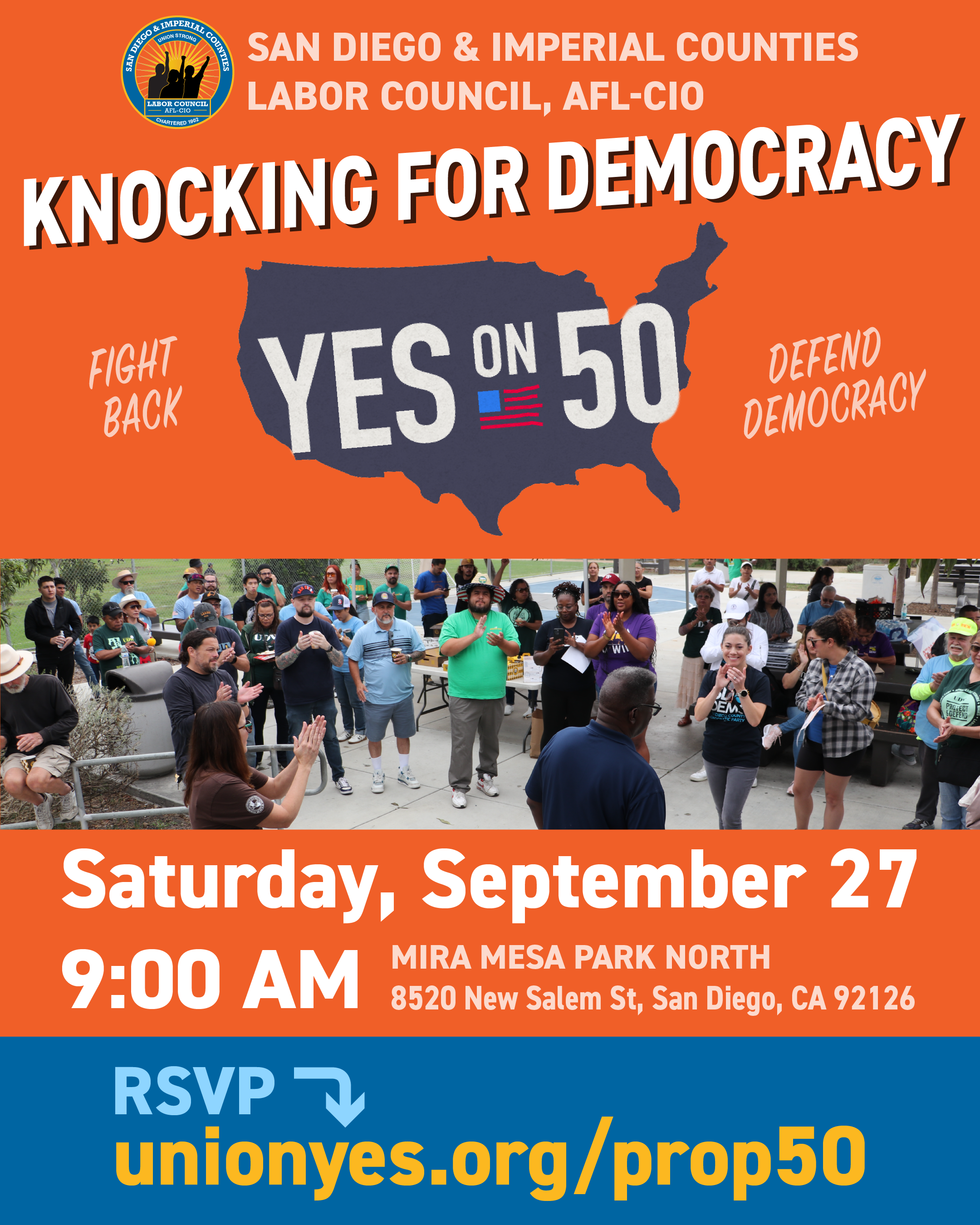 YES on 50: Knocking for democracy!