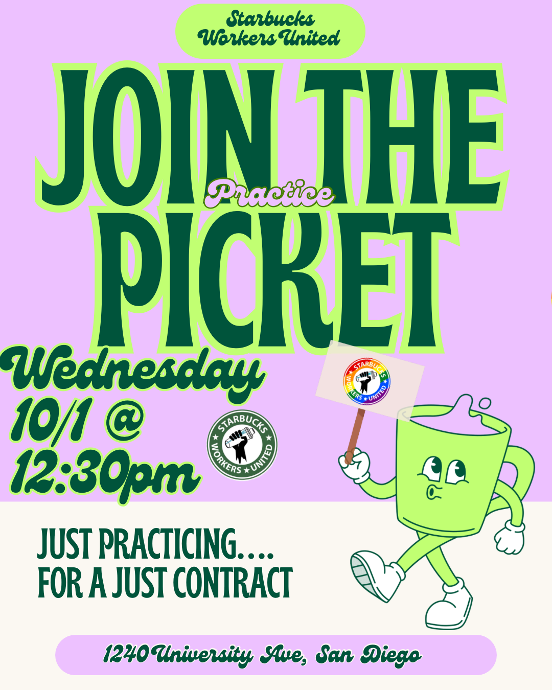 Join Starbucks Workers United for a Practice Strike Picket!