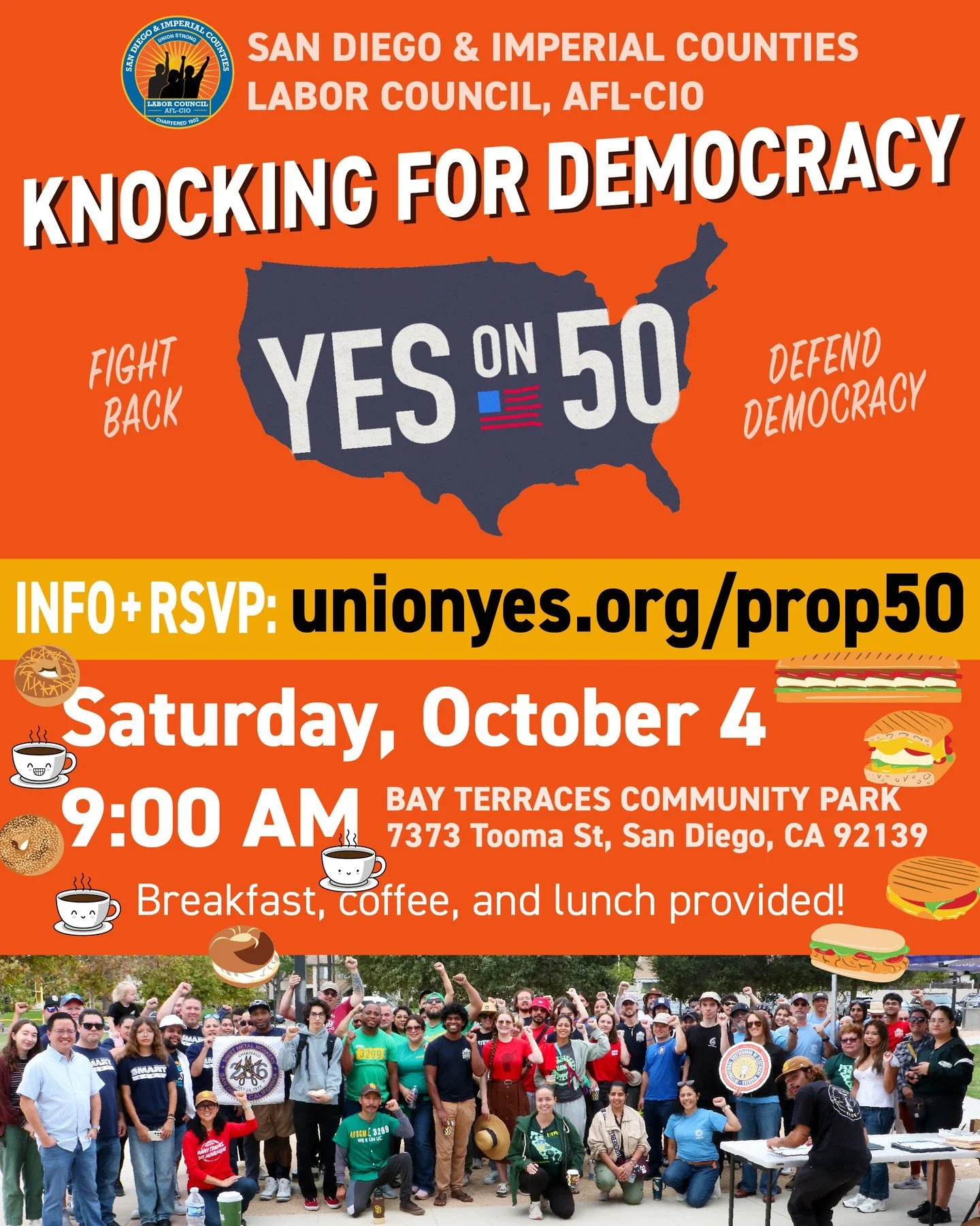 SATURDAY: Knock doors to protect your democracy!

RSVP + Info: unionyes.org/prop50

Trump fired 200,000 federal workers &amp; is stealing $4.5 TRILLION from the working class for billionaire tax cuts. Now he&rsquo;s rigging elections.

We&rsquo;re fi