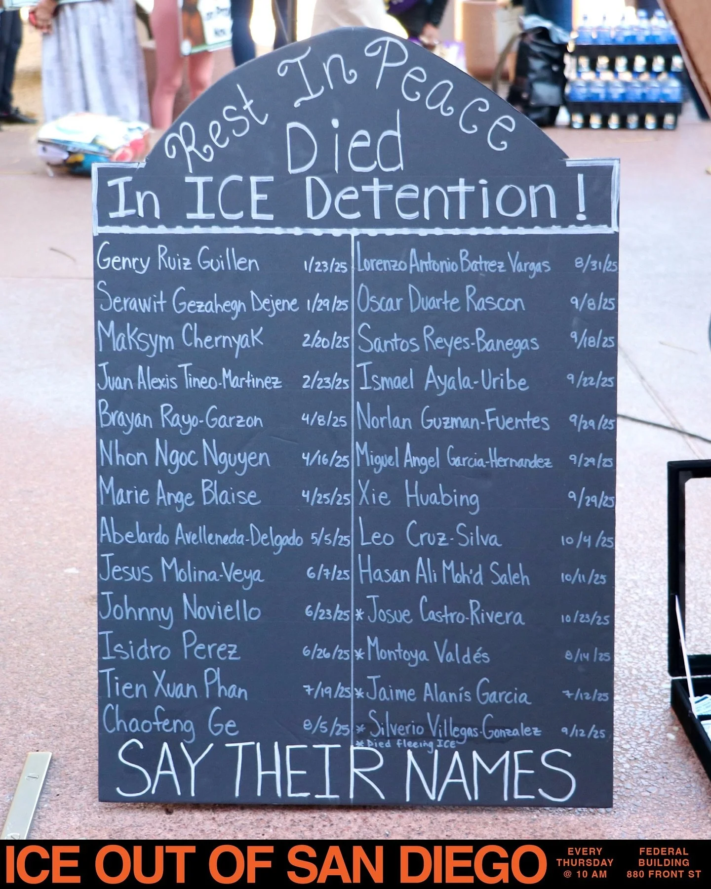 This Halloween, we didn&rsquo;t need costumes to see the monsters. At our last ICE Out of San Diego action, we held a vigil for the lives lost to a cruel system and for the rights being killed by the Trump administration. 🪦

Thank you to @bethechang