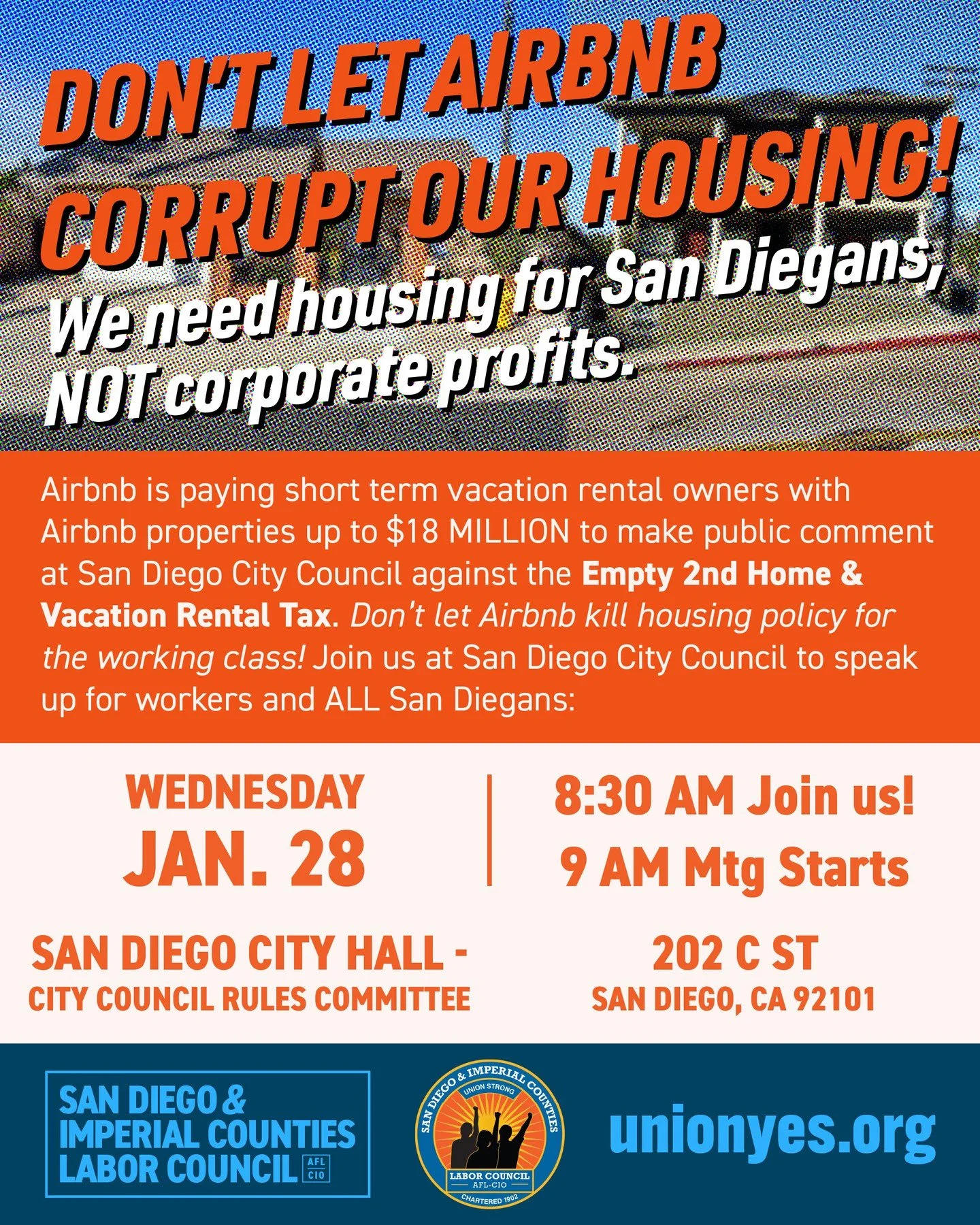 Airbnb is paying Airbnb hosts (with properties up to $18 MILLION!) to make public comment at San Diego City Council against the Empty 2nd Home &amp; Vacation Rental Tax. (Some of the paid Airbnb hosts won&rsquo;t even be affected.) Airbnb has a $2.5 