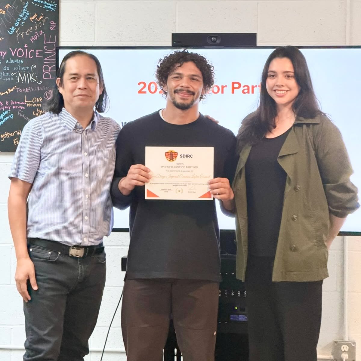 We are deeply honored to receive the Worker Justice Partner Award from the San Diego Immigrant Rights Consortium (SDIRC) &mdash;and we accept it on behalf of every union member, every organizer, and every community ally who showed up in 2025 and cont