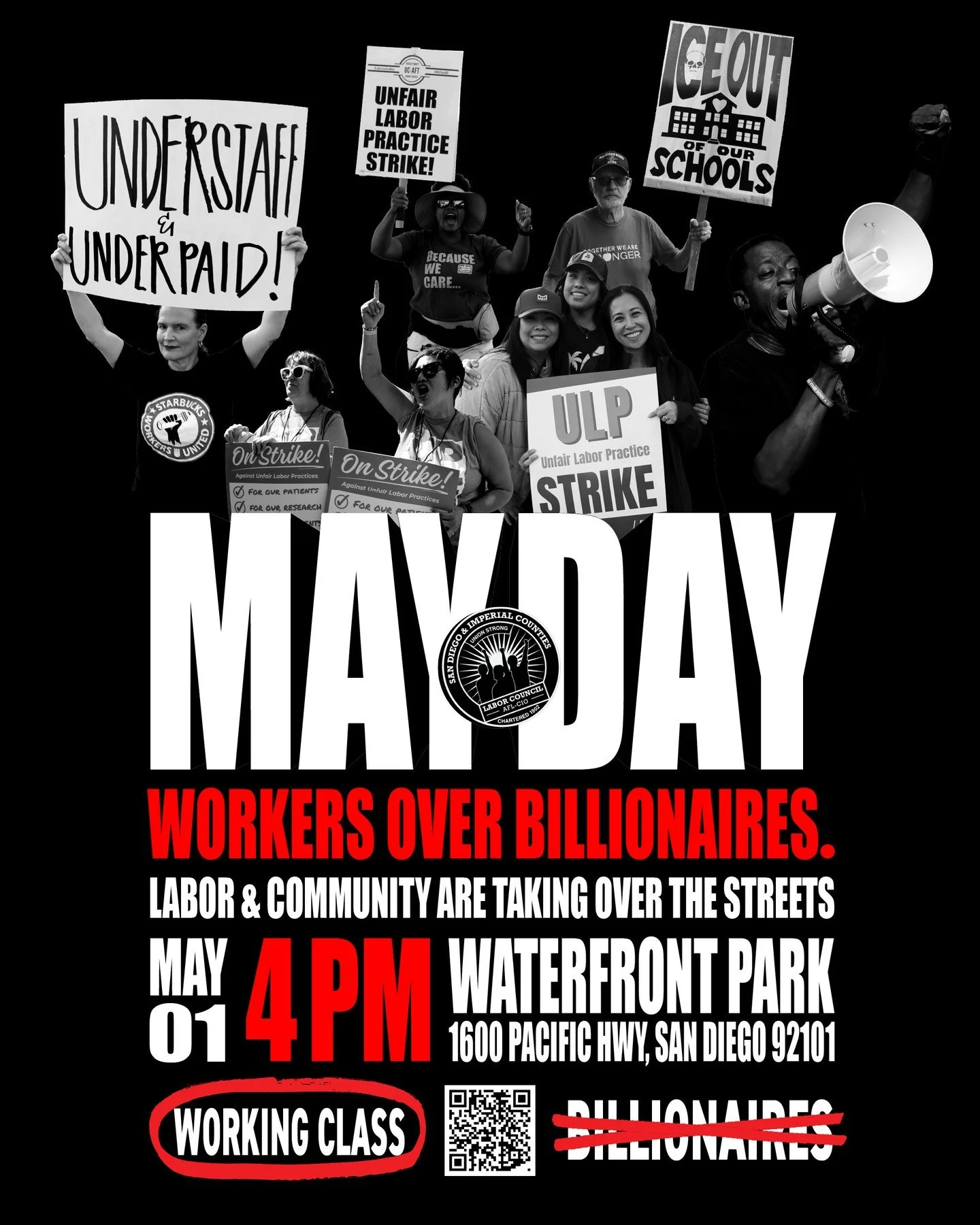 MAY DAY. WORKERS OVER BILLIONAIRES.

Friday, May 1. 4 PM. Waterfront Park.

Labor and community are taking over the streets. Not to ask. To demand.

This is not a rally. This is a flex. A show of the collective muscle we've been building&mdash;and th