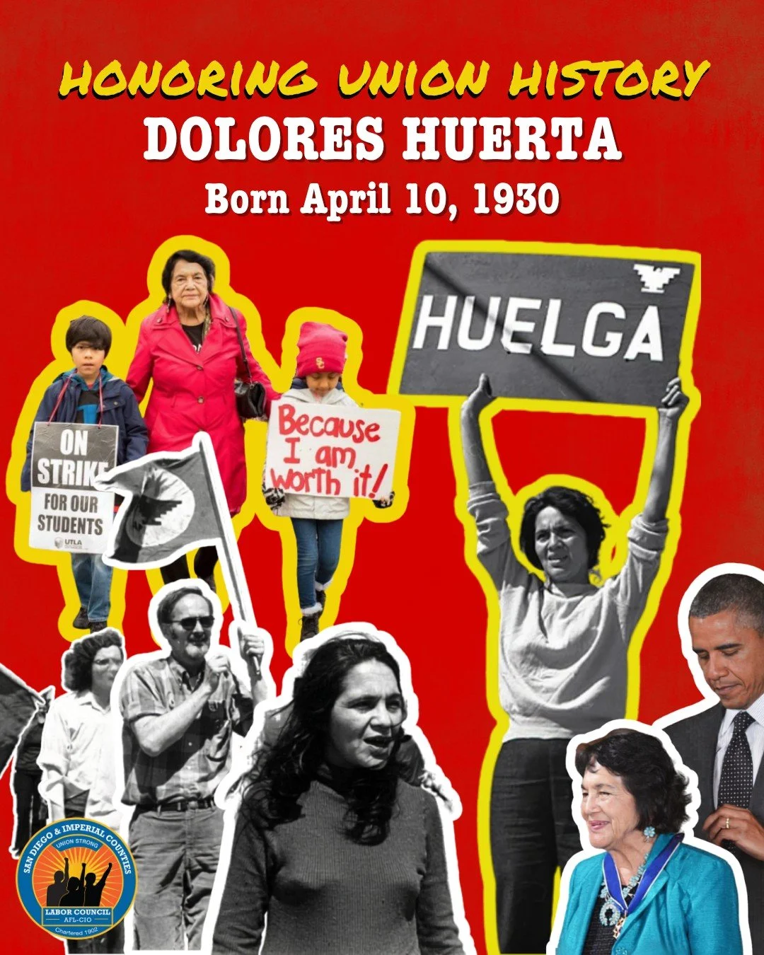 "Every moment is an organizing opportunity, every person a potential activist, every minute a chance to change the world."

Dolores Clara Fernandez Huerta was born April 10, 1930, in Dawson, New Mexico. Dolores' mother, Alicia, divorced her