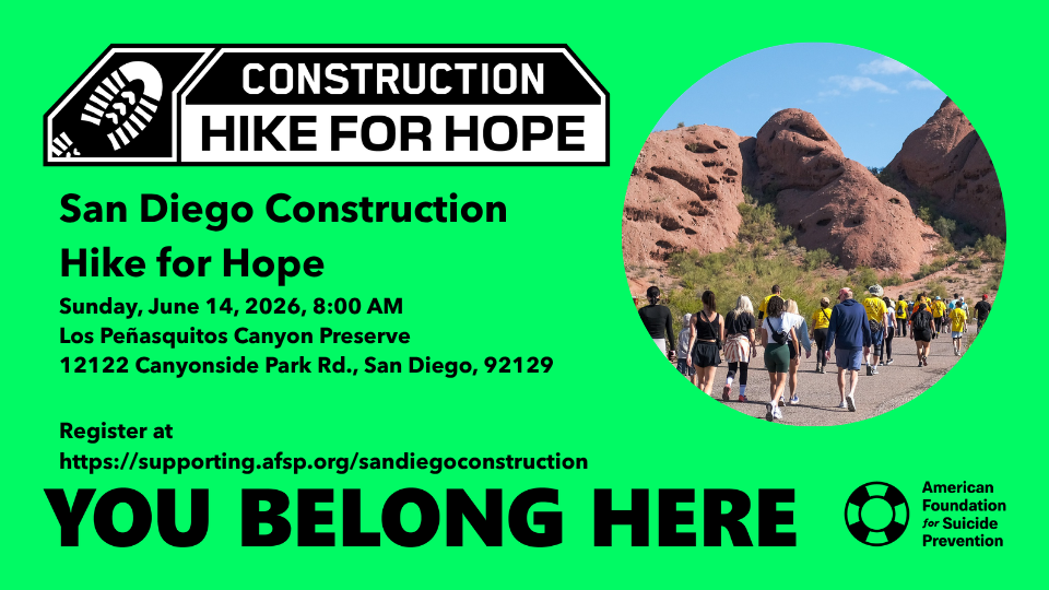 AFSP San Diego Construction Hike for Hope