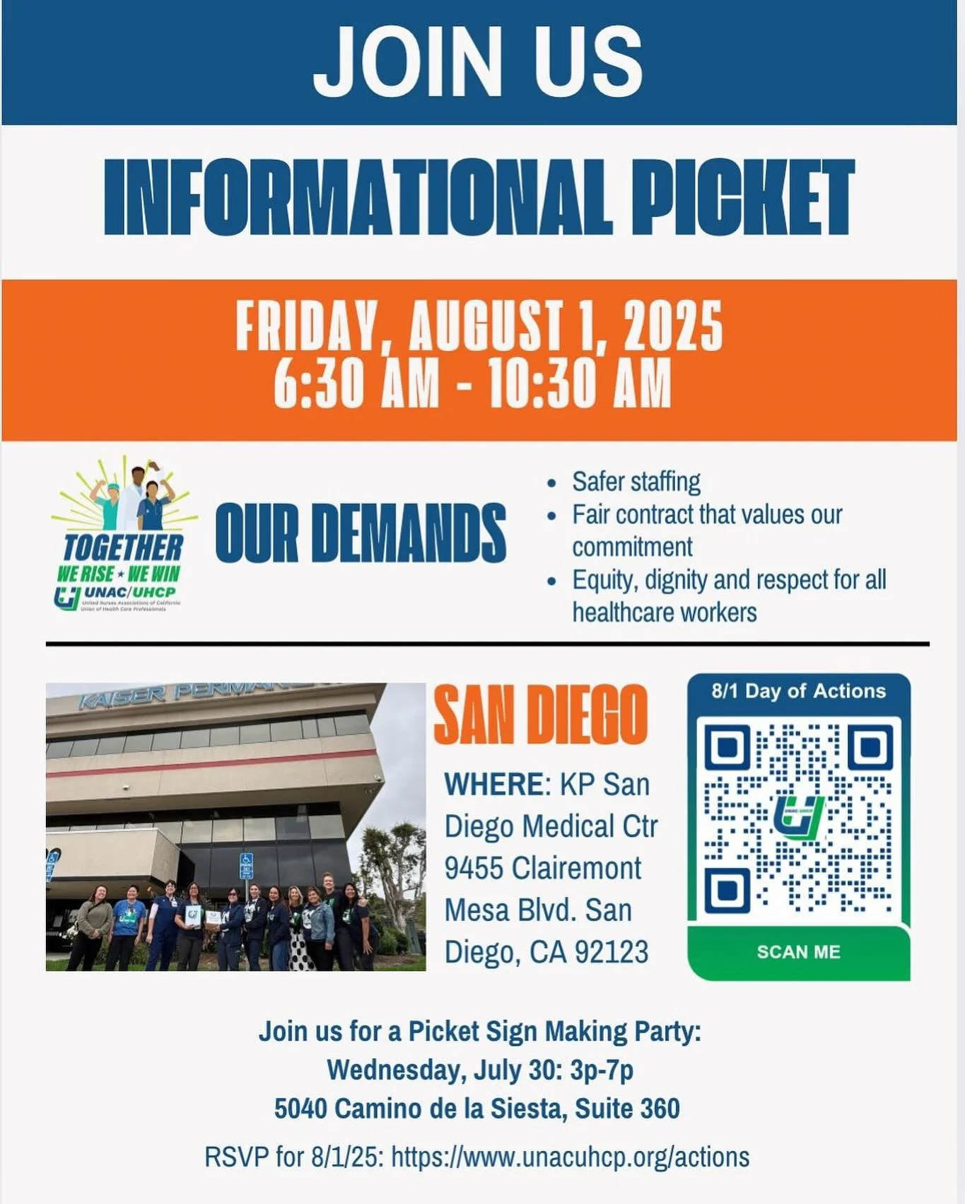 UNAC/UHCP Info. Picket Against Kaiser's Greed — San Diego & Imperial ...