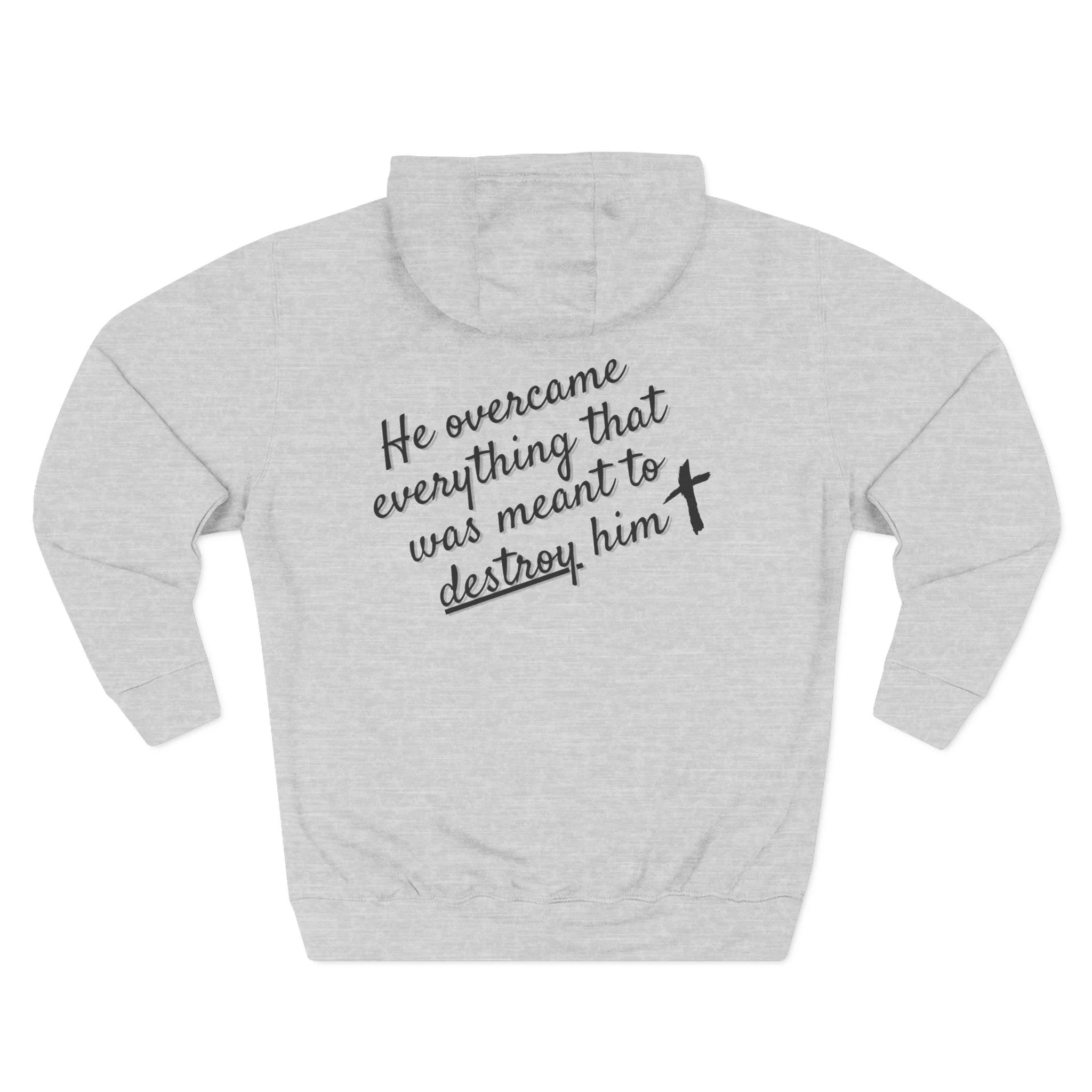 He Overcame Sweatshirt — Minimalist Fleece Pullover
