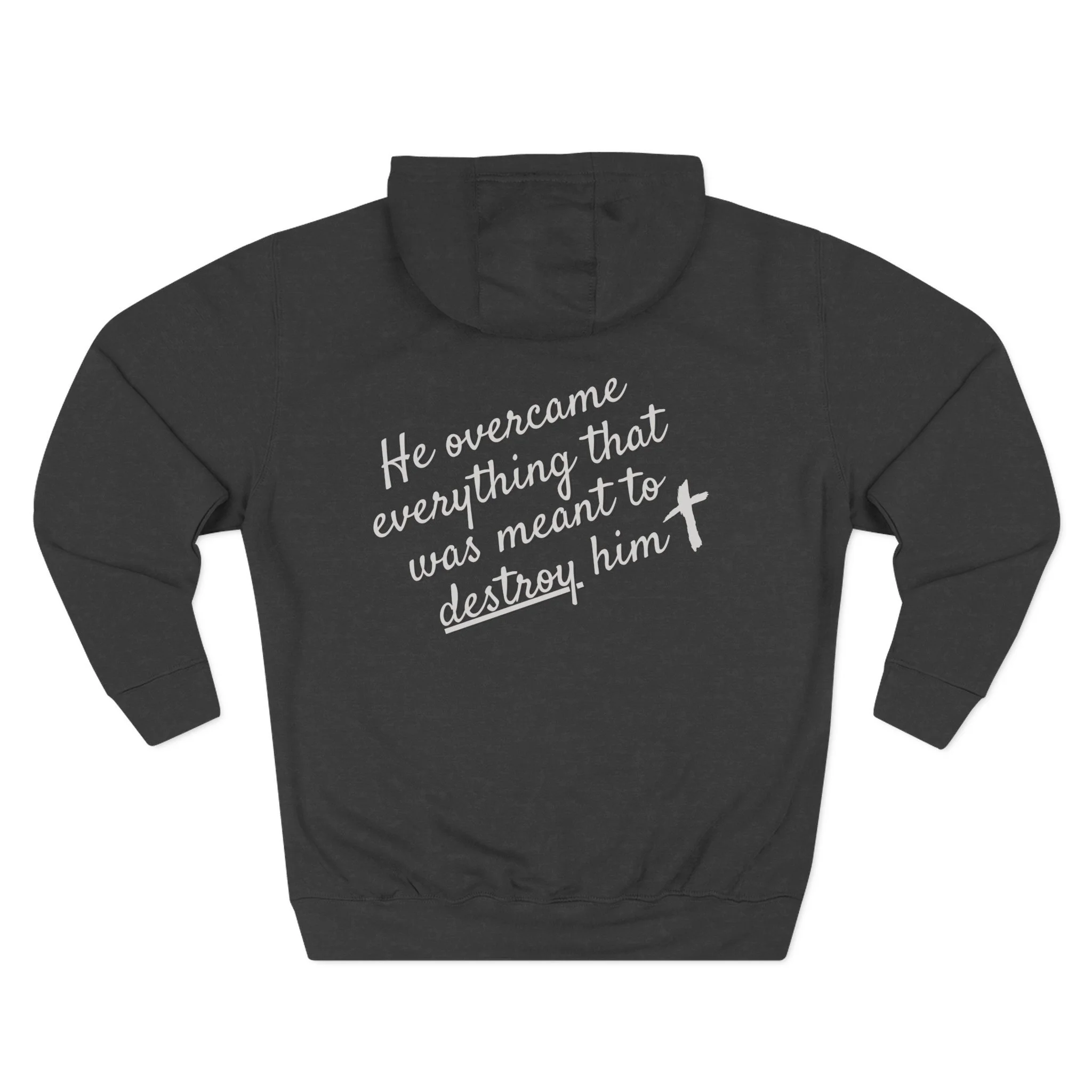 He Overcame Hoodie — Minimalist Fleece Pullover
