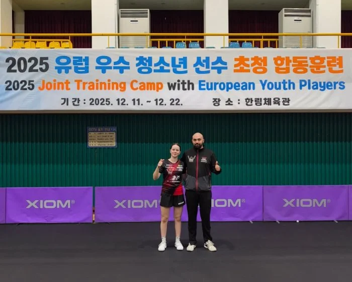 Nina beim ETTU Eurospins Camp in Südkorea