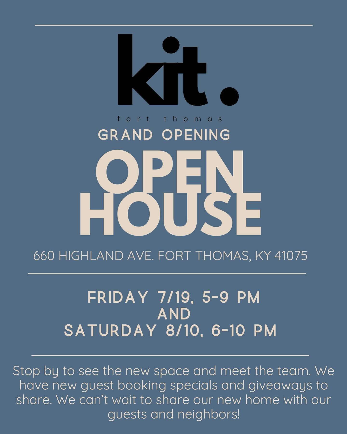 We are so excited to share our new space with you we decided to do TWO open houses! Stop by 7/19 or 8/10!
