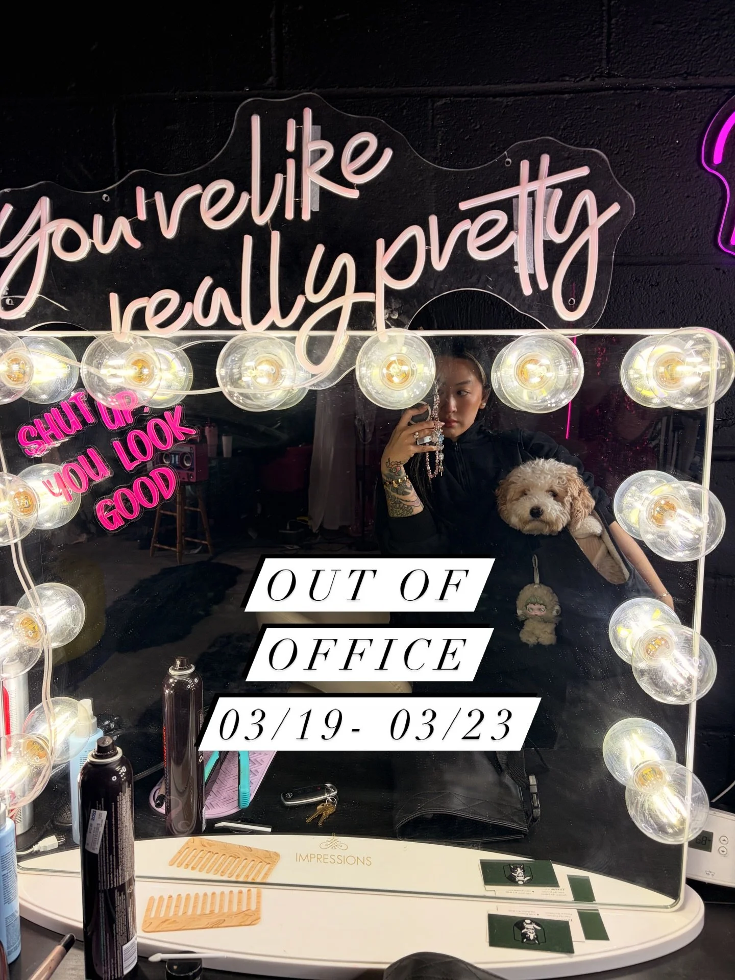 i&rsquo;ve been active, but not posting i promise- so i&rsquo;m posting now to let yall know i&rsquo;m out of town on holiday again and any correspondence may have a delay or be addressed upon my return 🖤🍀 cheers 🥂