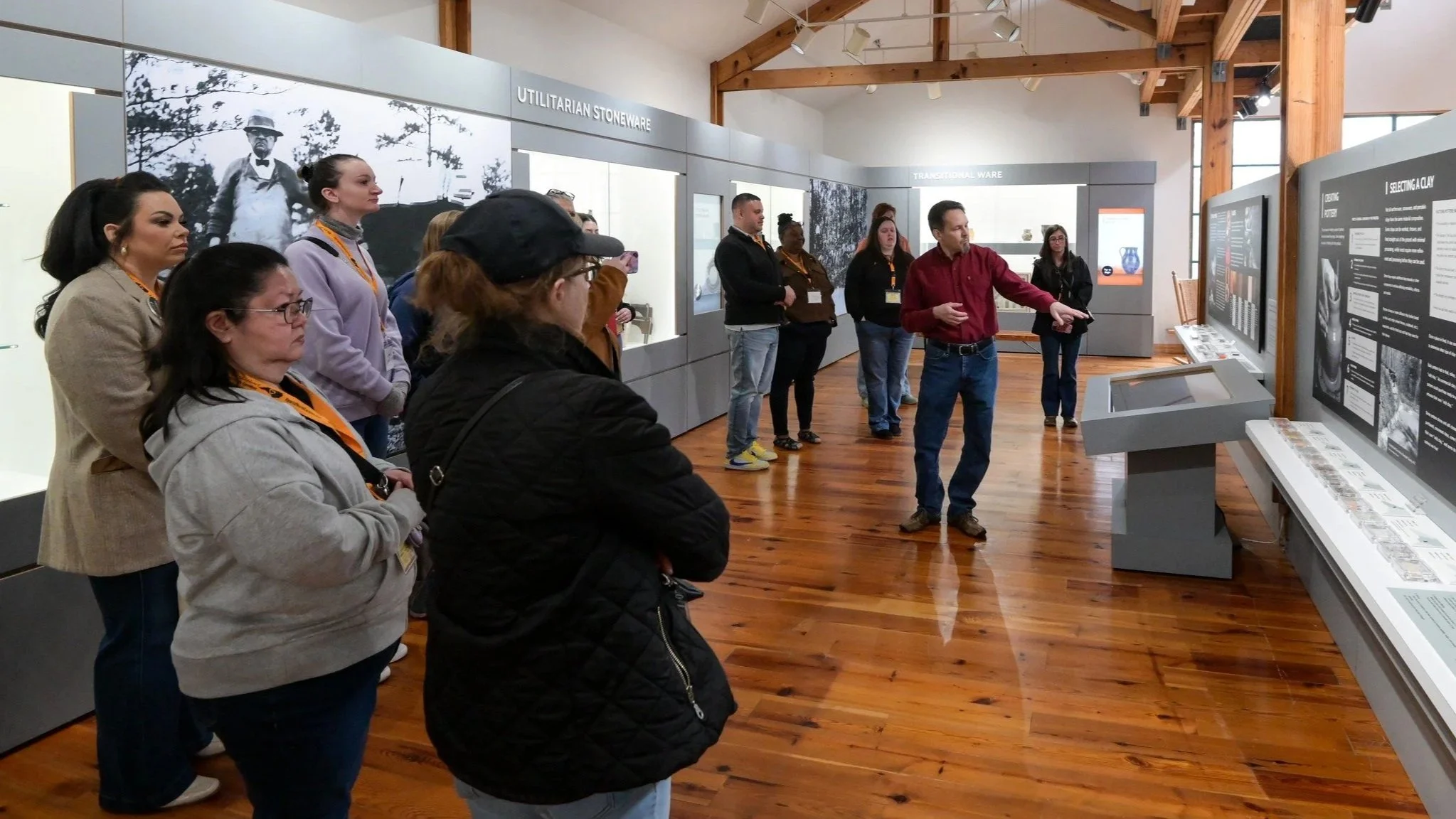 Group being given a guided tour.