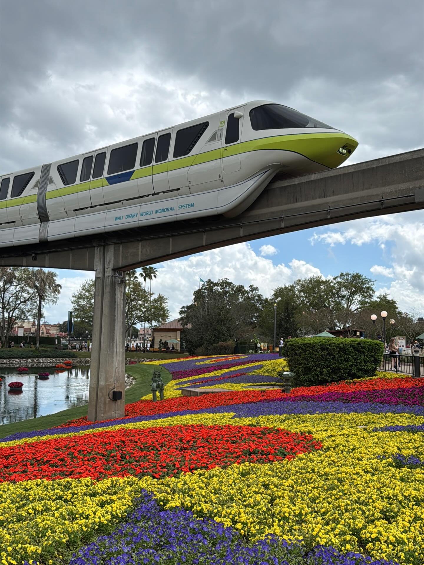 I decided to fight the spring break crowds to check out all of the wonderful topiaries at Epcot last week, and they did not disappoint!

There is something about spring at Disney that just hits different! Especially when the monorail is passing over 