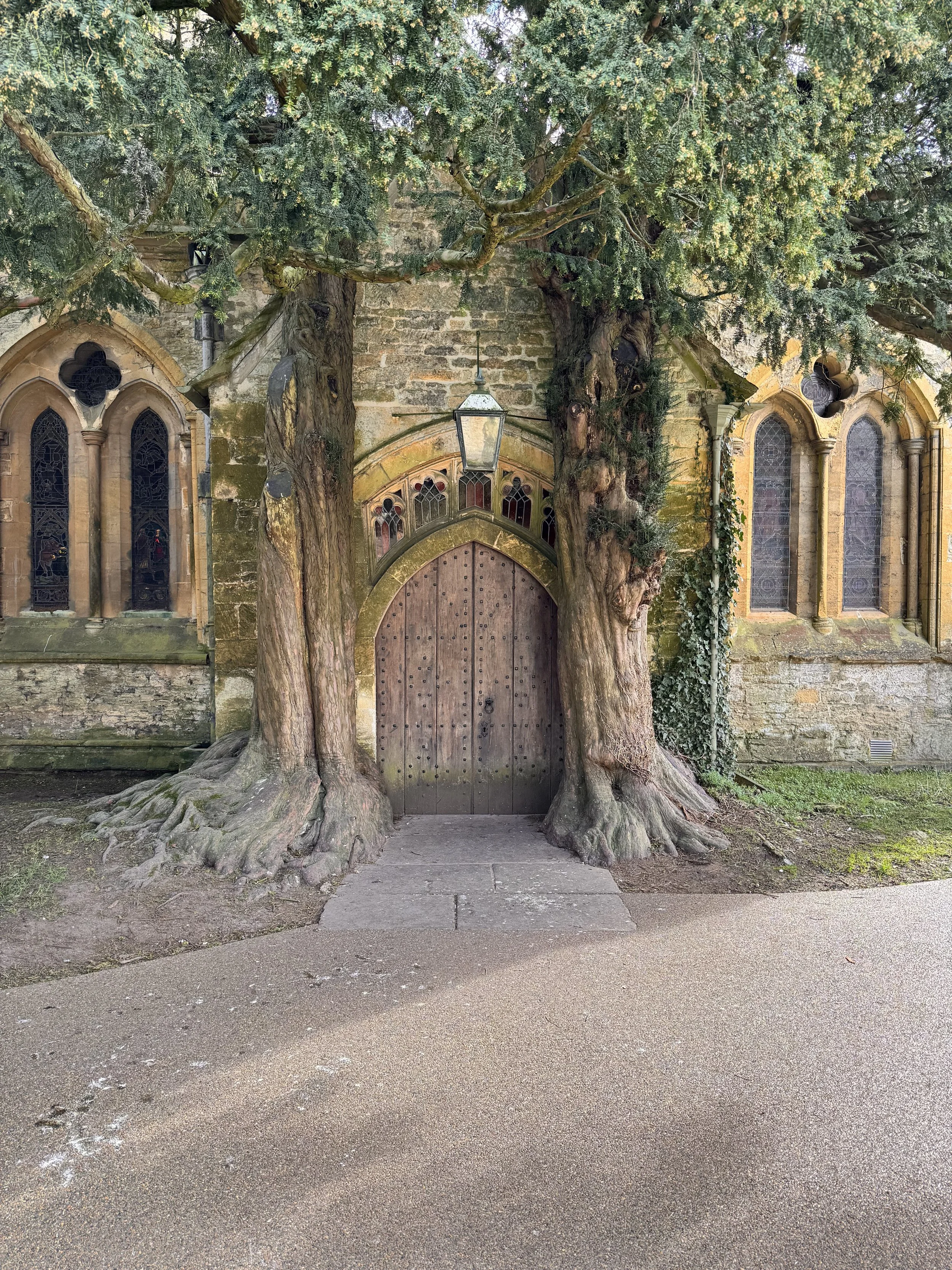 St Edward's Church door in Stow on the Wold, England