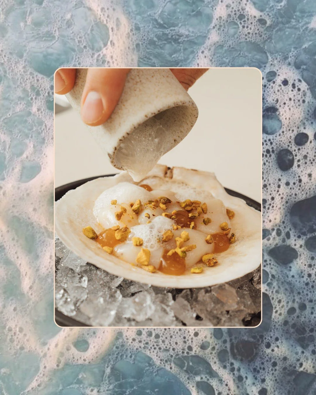 Luminous /ˈlo͞omənəs/ (adj.)
Glowing with light. Radiant from within.

Sweet scallops catching the light, a cool rush of heat that rises gently, a flash of citrus that feels like sun on water.

A dish that awakens the palate like the first breath of 