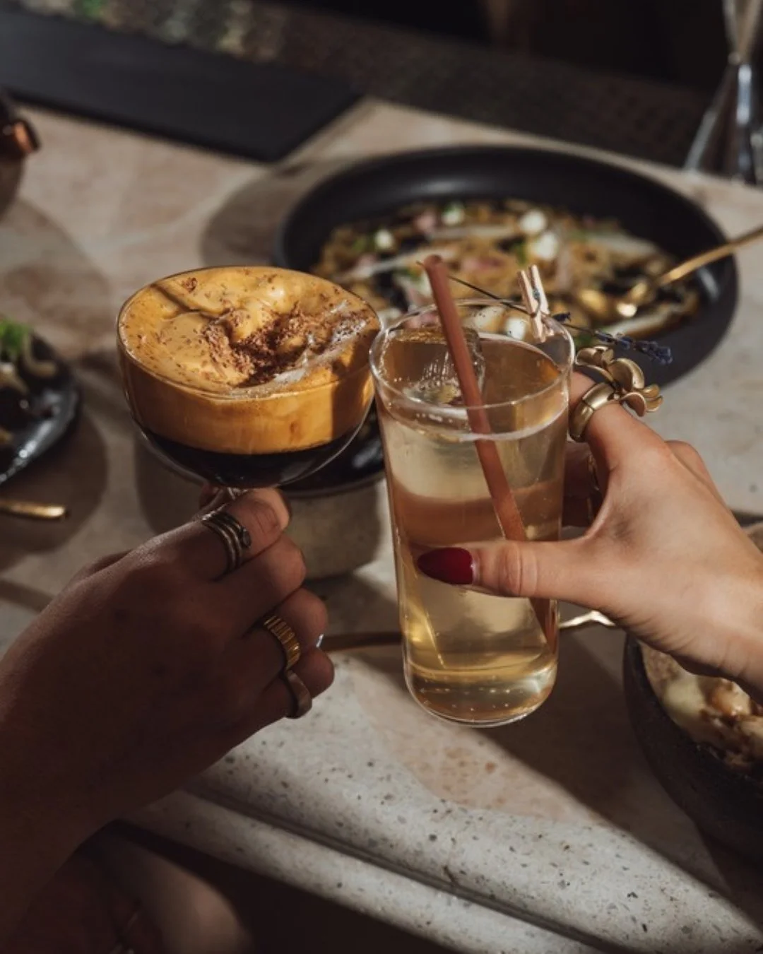 Spark /sp&auml;rk/ (n.)

The moment the night shifts.

Slide into a seat at the bar. The lights are low, the music hums, citrus oils hit the air. The first sip is bright, clean, and perfectly balanced.

Intentional pours. Thoughtful ingredients. Noth