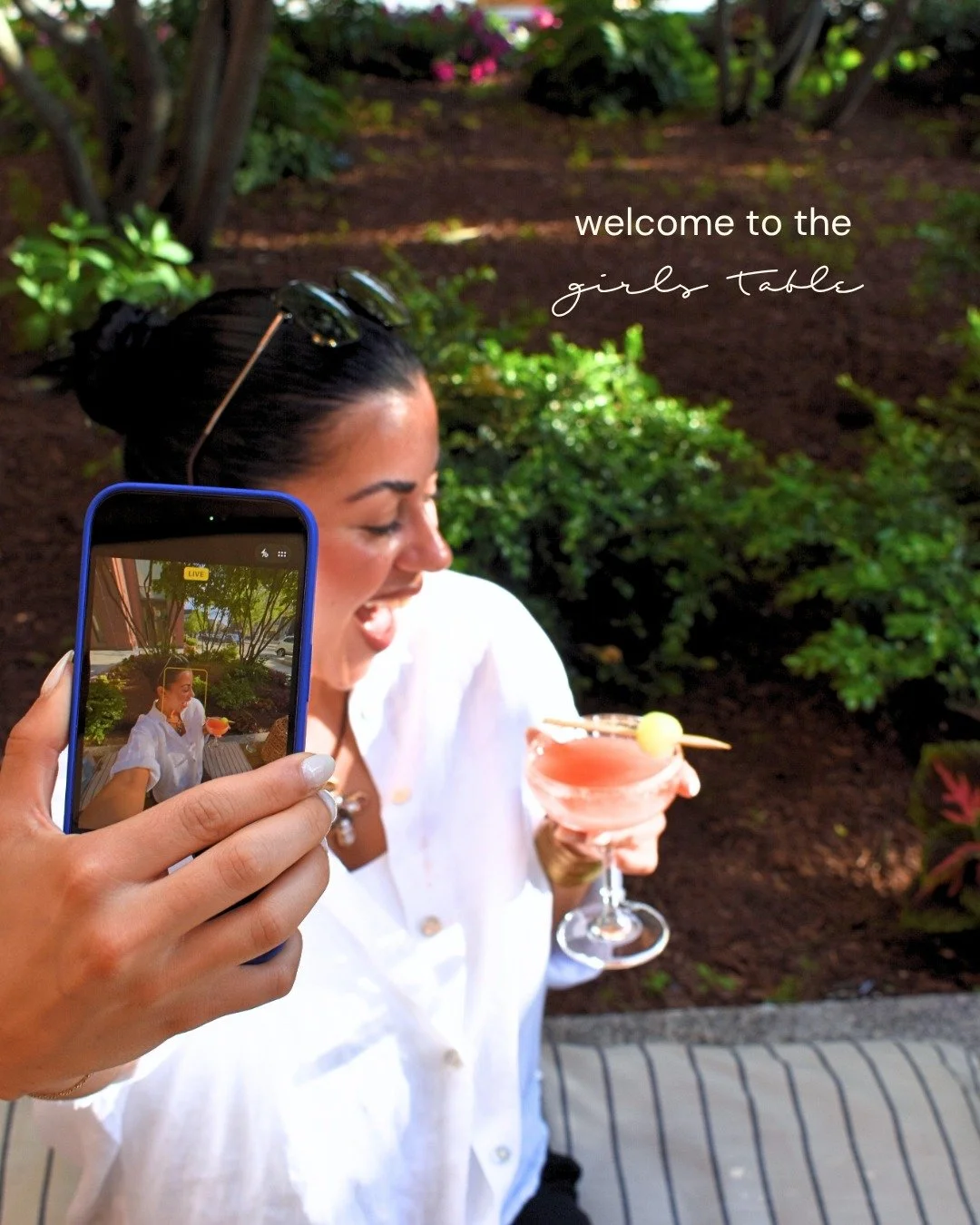 The art of turning a table into the main event.

Sun on the patio, something chilled in hand, sunglasses tossed beside shared plates and half-spilled secrets.

Bring your best gossip &mdash; the girls&rsquo; table is officially set.