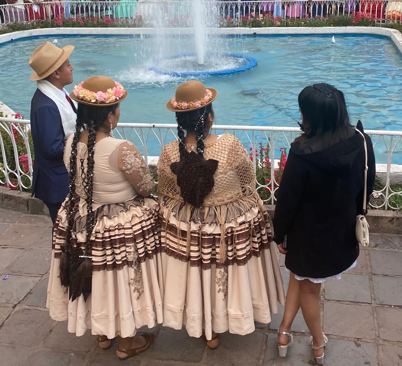 Gathering at the main square in Cusco, Peru.