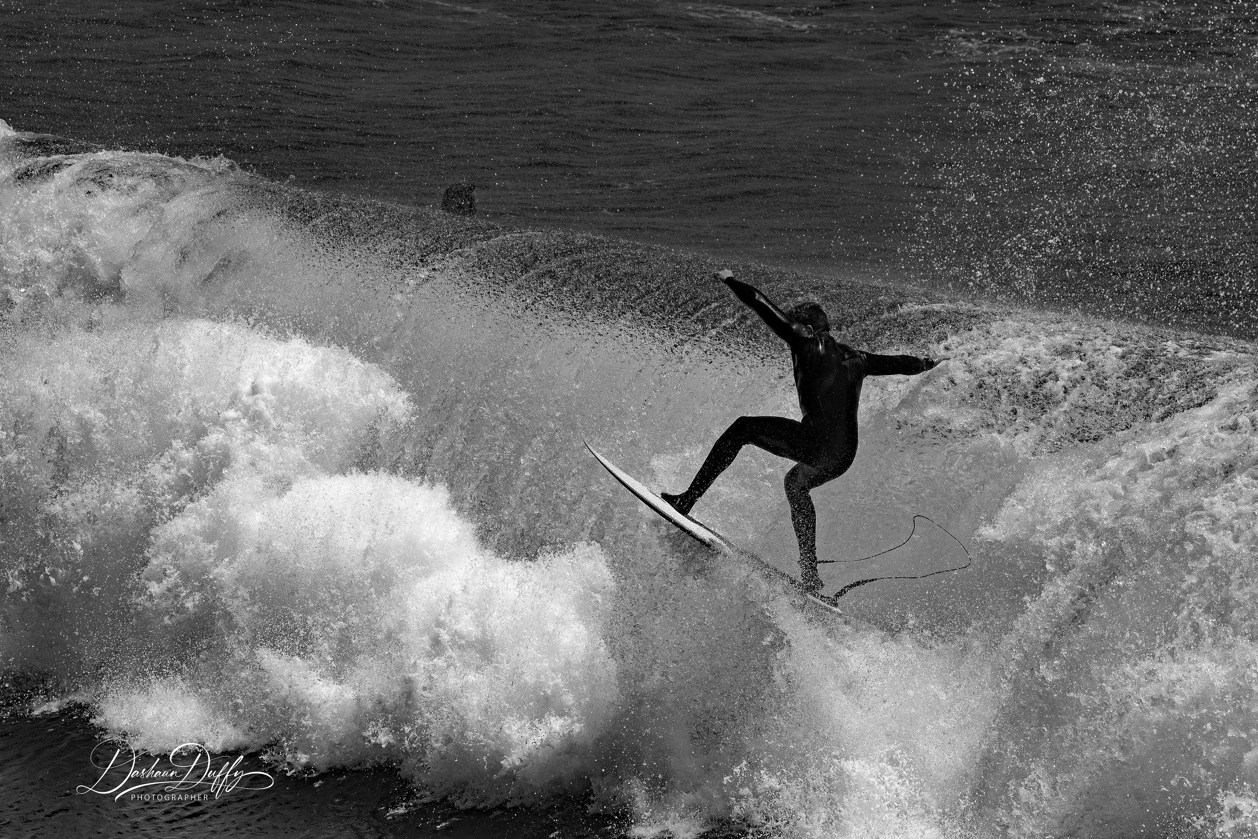 Surfer airborne